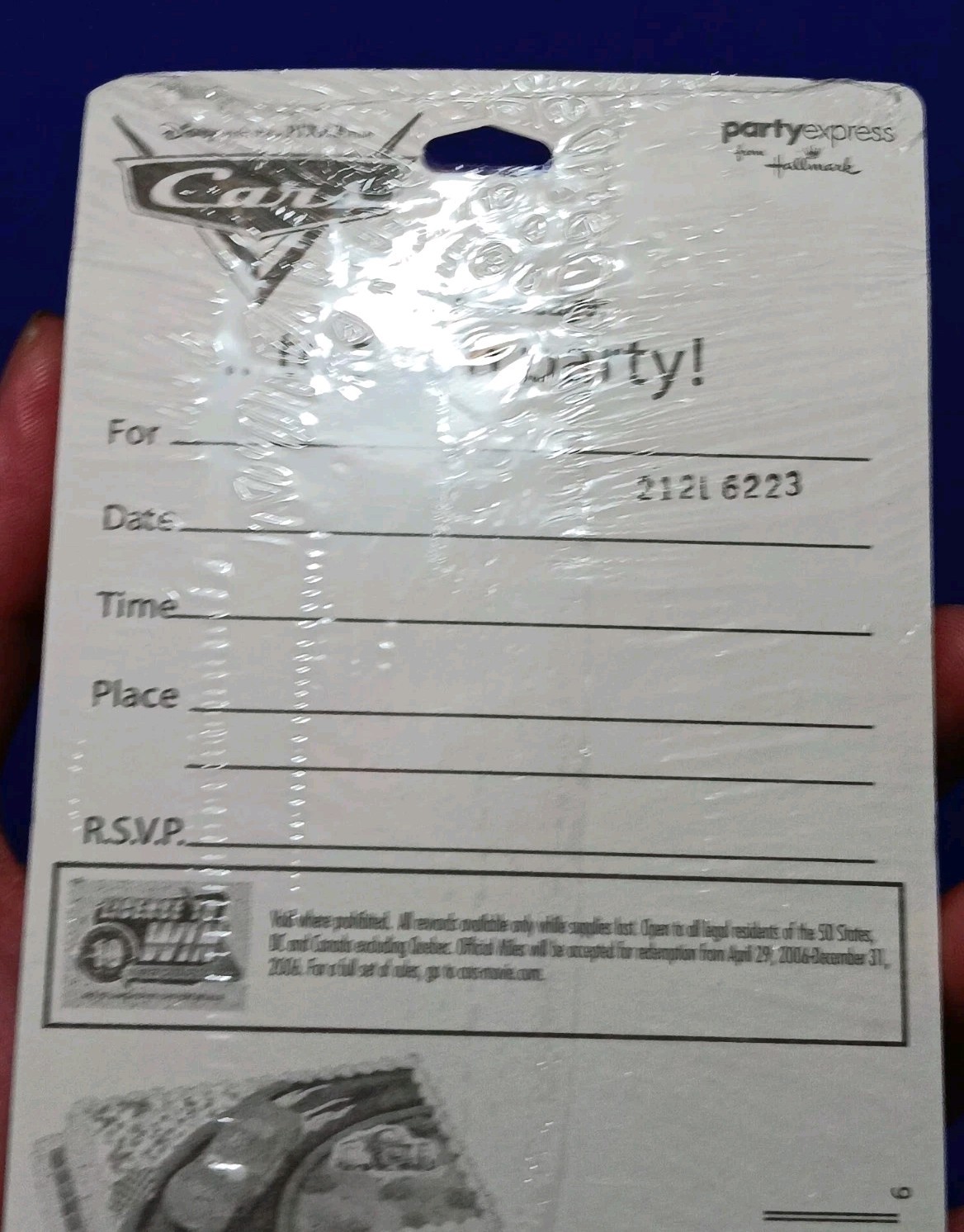 Hallmark Party Express Disney Pixar Cars Birthday Invitations 8 Pack New 2006