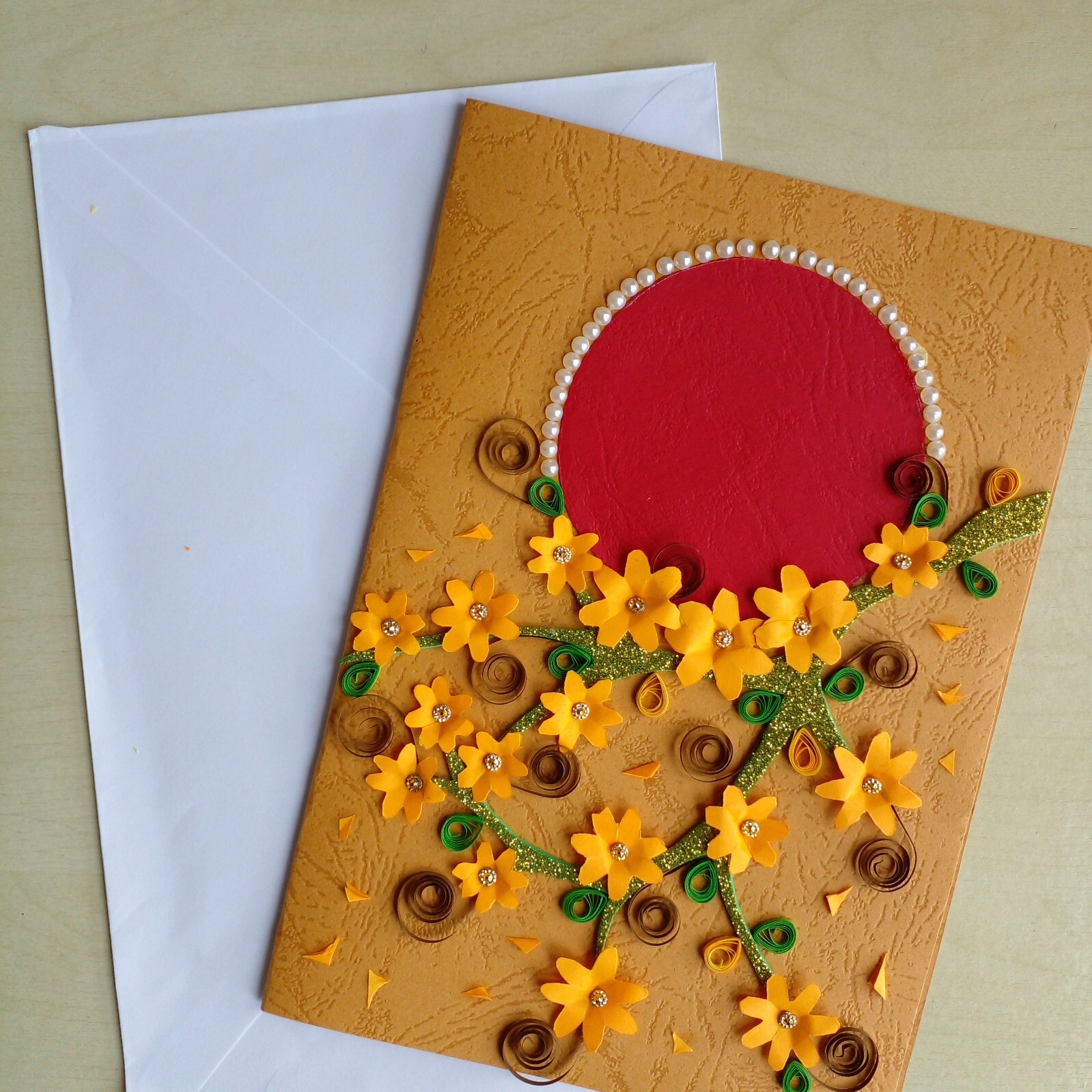Greeting Cards From Sri Lanka Paper Quilled Handmade Flower Card