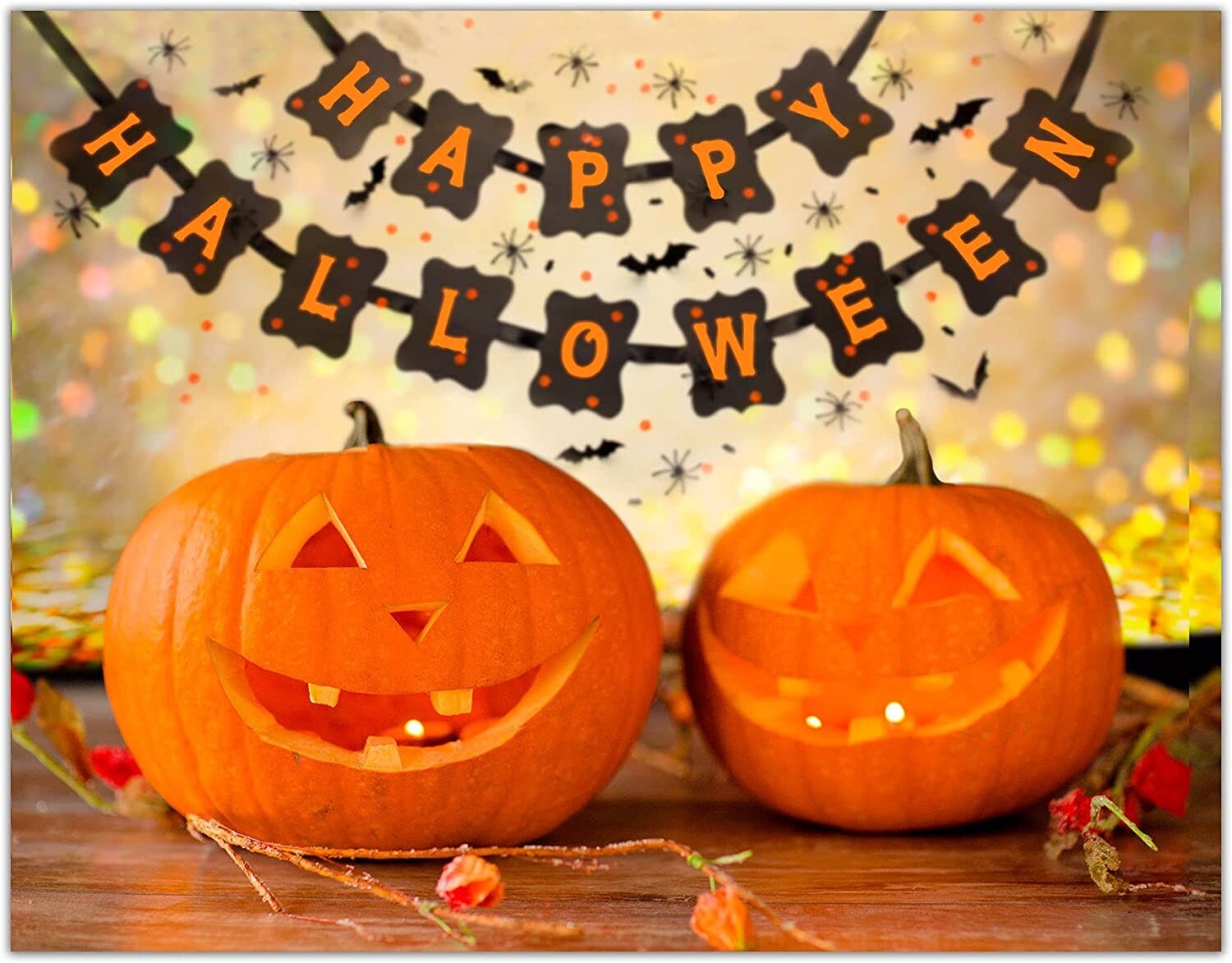 Happy Halloween Pumpkin Cards-Blank Inside-5.5″x4.25″-12 or 24 Packs
