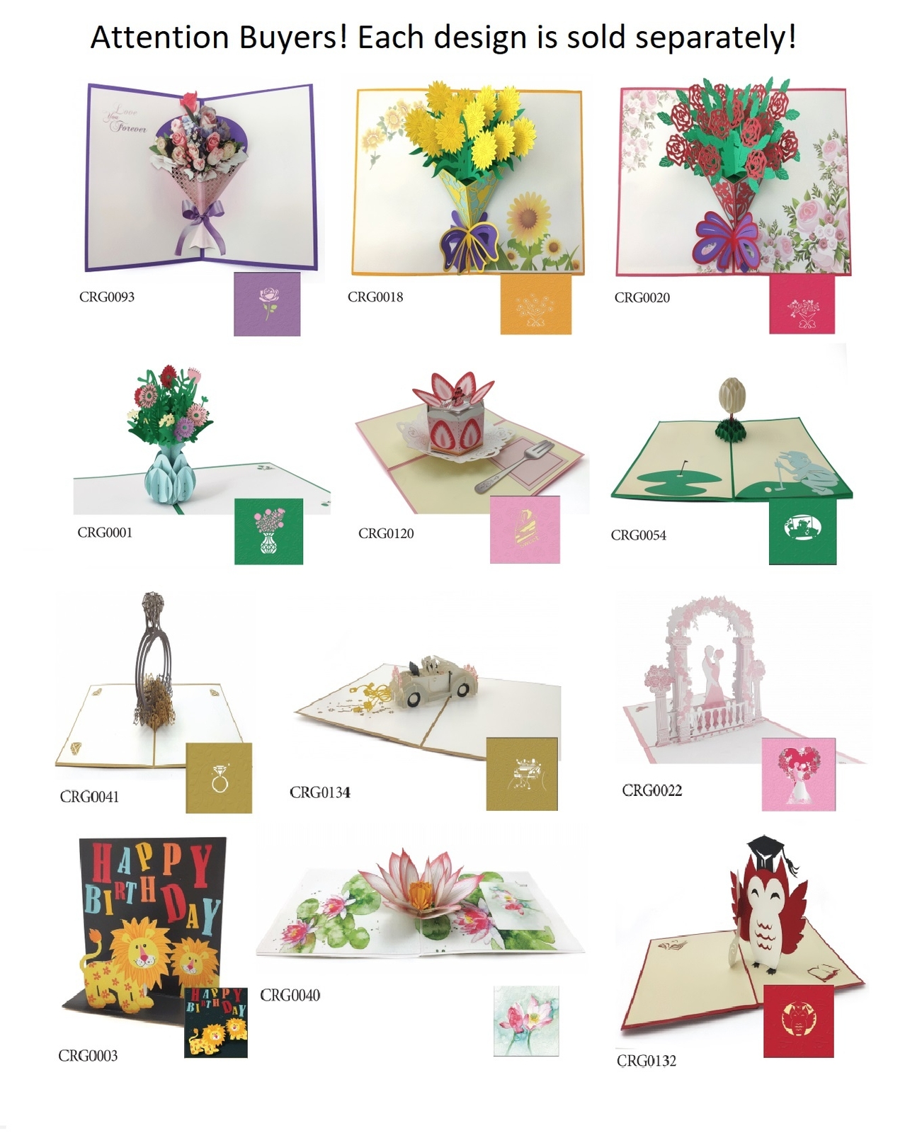 Carol Wilson Fine Arts E1 5×7″ Pop Up Laser Cut Greeting Card – Floral Bouquet