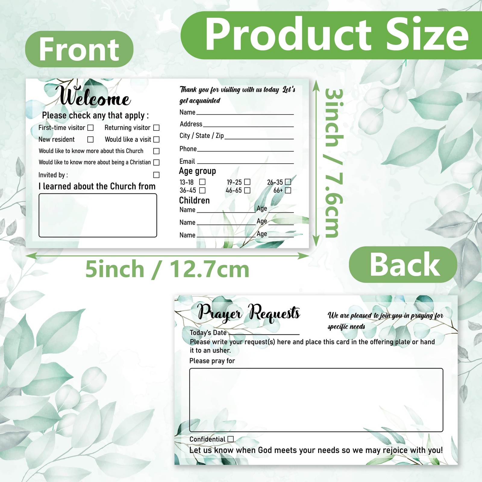 180 Pcs Church Visitor Cards 3×5 Inch Church Welcome Prayer Request Cards