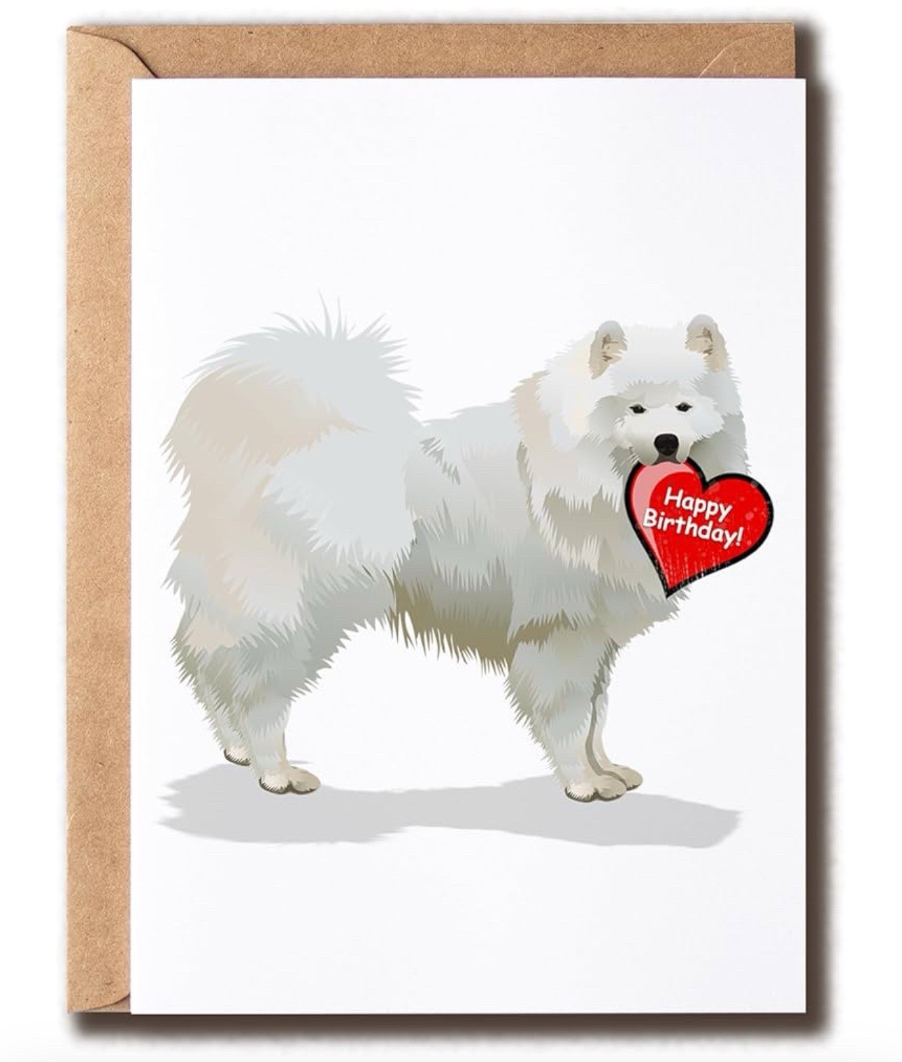 Samoyed Birthday Card – Dog Lover, Unisex-Adults Greeting Card 5 x 7 inches