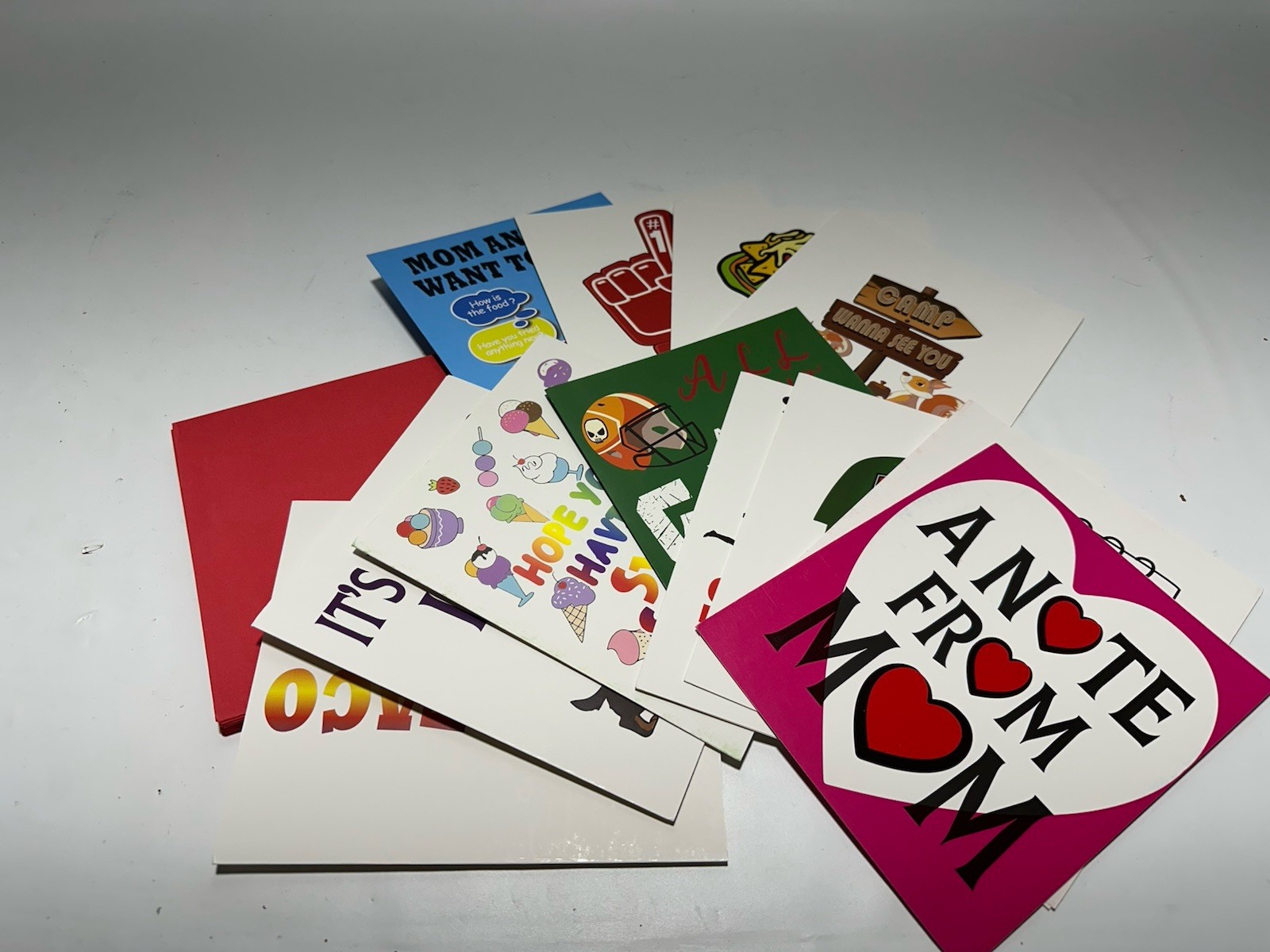 Weekgrat 12-Pack Summer Camp Greeting Cards w/ Red Envelopes
