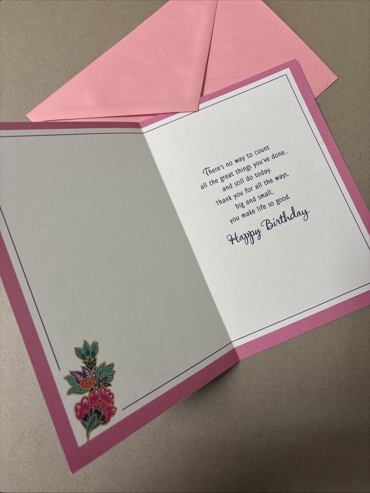 Happy Birthday For Mom Happy With Love 5.5”x8” Hallmark Greeting Card