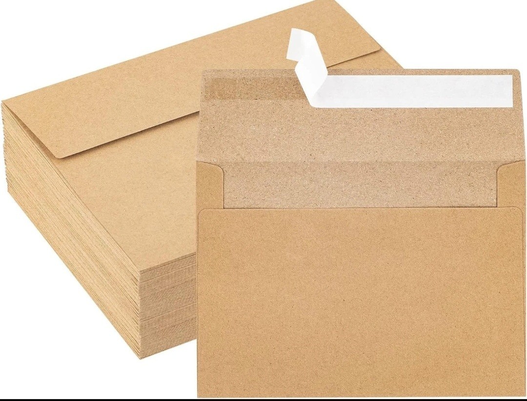 Kraft Paper Envelopes, 150 (3 50pks), 5 x 7 Inch, Brown A7 Envelopes, Self-Seal