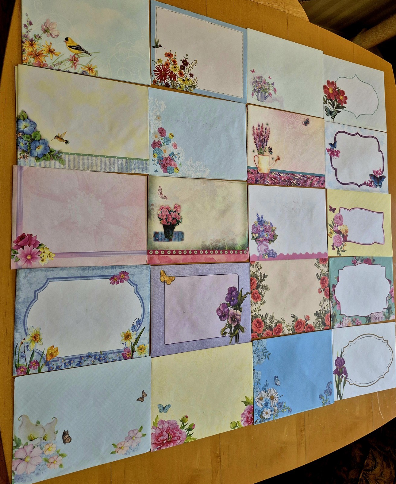 50+ New ENVELOPES ONLY Vibrant Designs of Floral, Birds & Butterflies 5.75″ X 8″