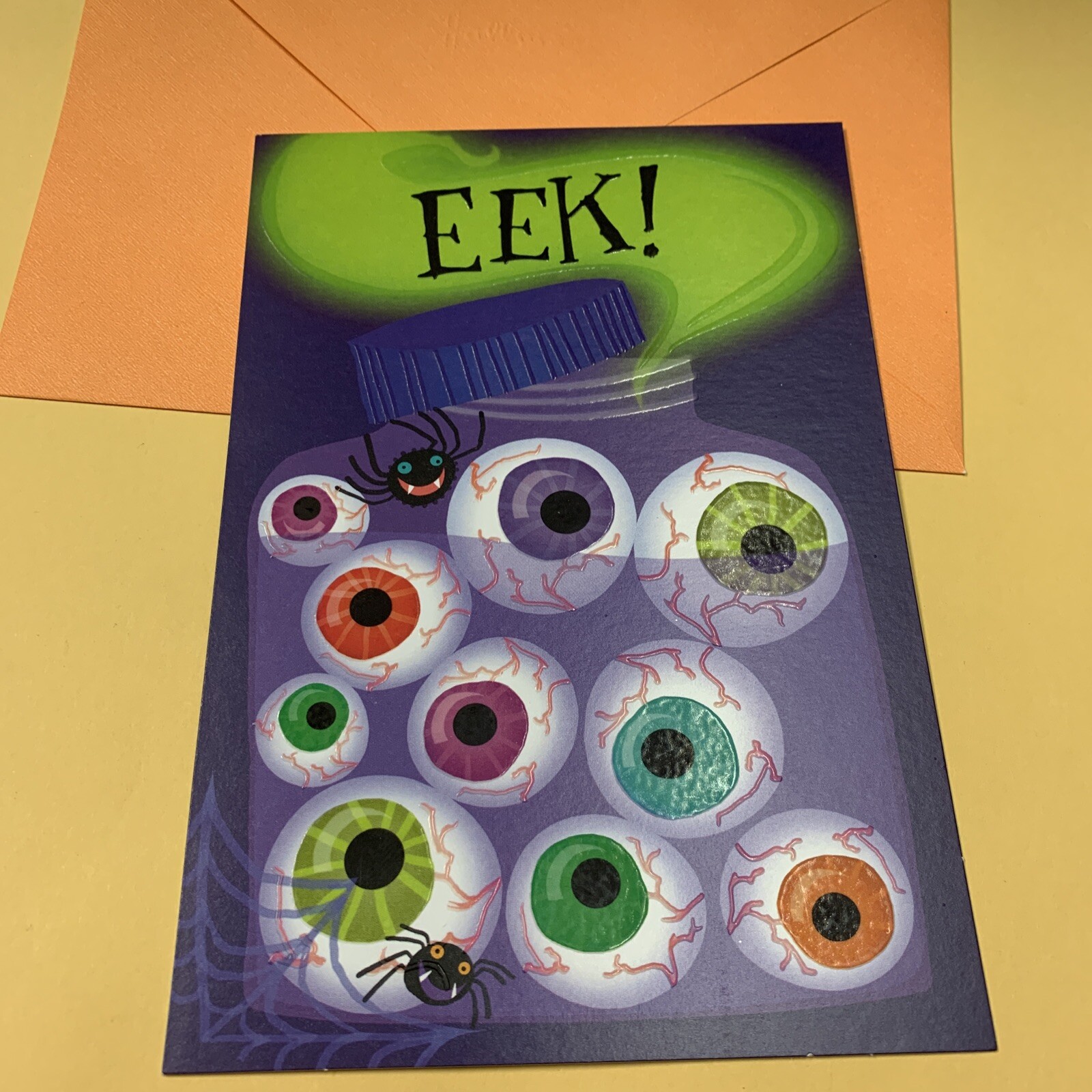 Happy Halloween Grandson Nephew EEK Eyeballs 5”x7” Hallmark Greeting Card