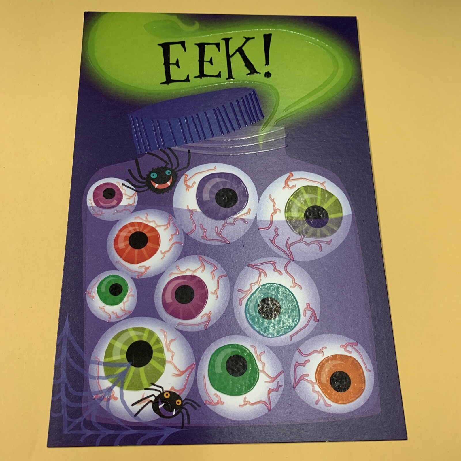 Happy Halloween Grandson Nephew EEK Eyeballs 5”x7” Hallmark Greeting Card