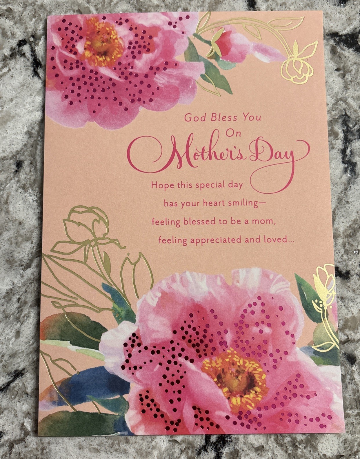 Mother’s Day – God Bless You Appreciated Loved 5.5”x 8” Religious Greeting Card