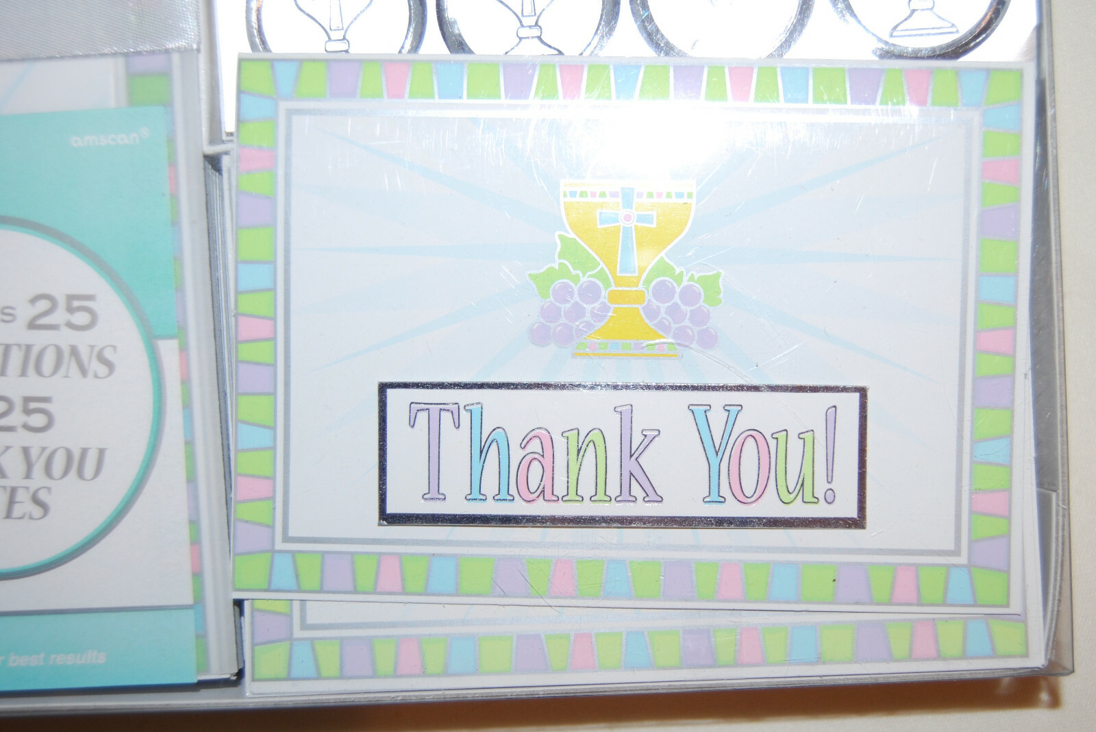 Unisex First Communion Deluxe Printable 25pc Invitation and Thank You Note Set
