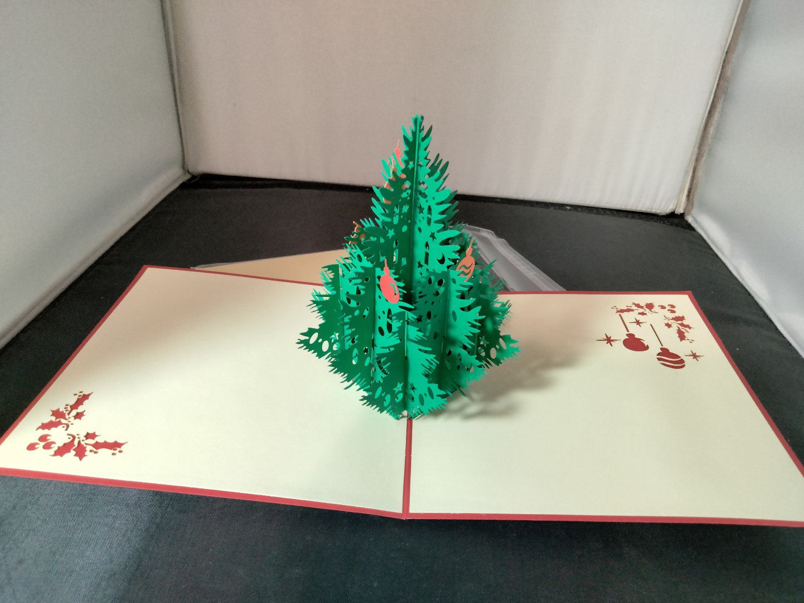 3D POP UP Christmas Card SQUARE Santa Tree Candle Snowman Reindeer + Envelope