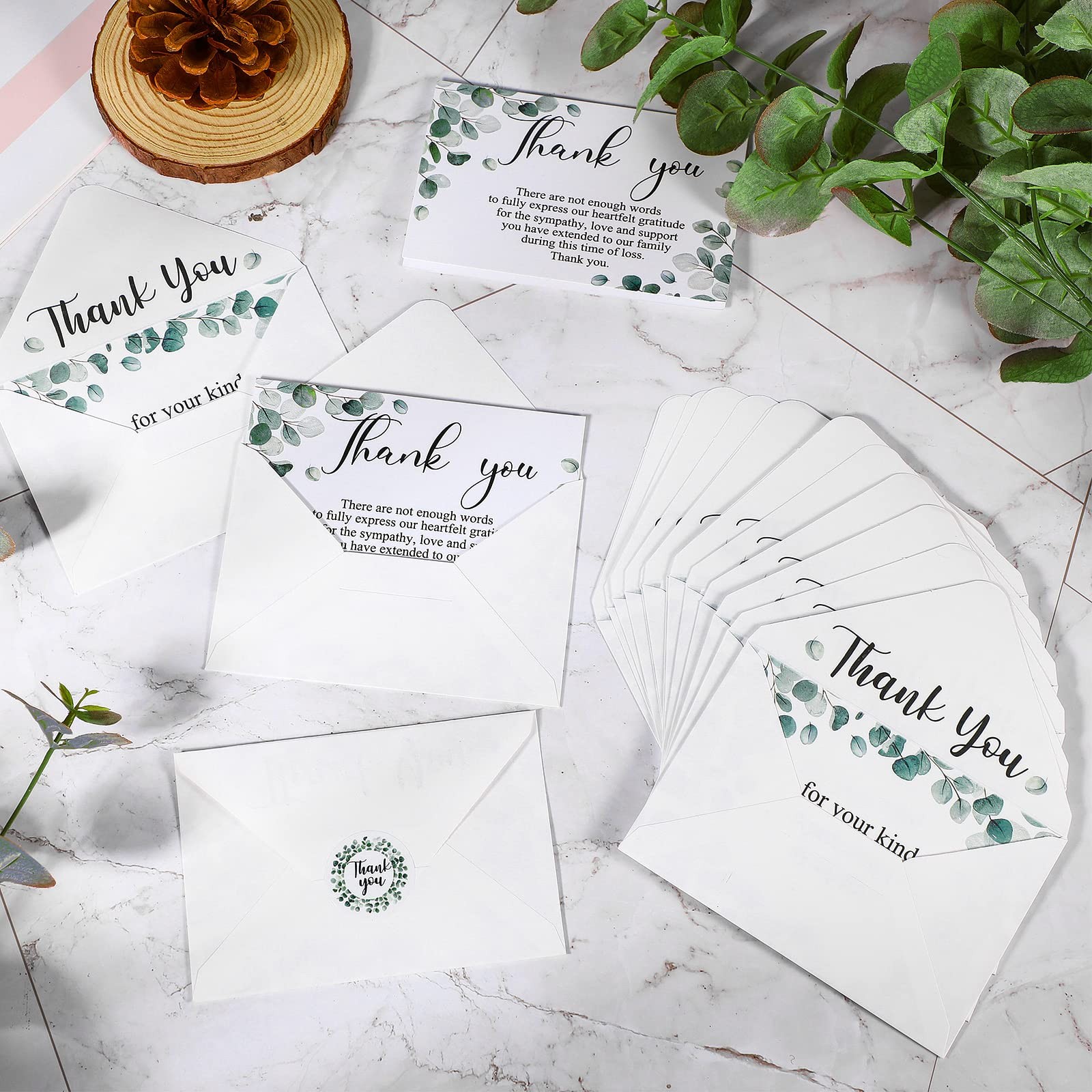 25 Pack Thank You Sympathy Cards Funeral Thank You Cards with Envelopes
