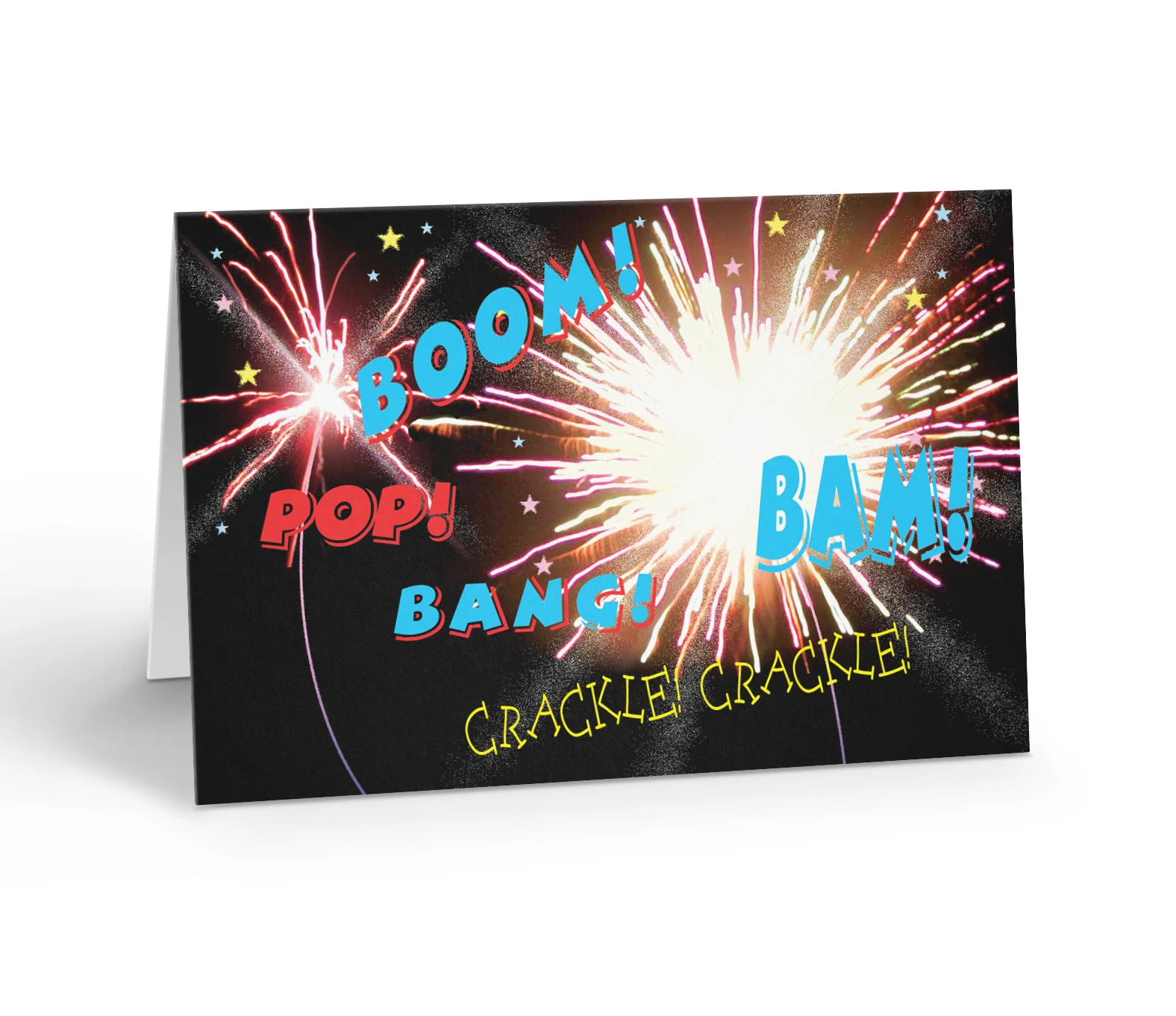 Fourth of July Fireworks (BOOM) Holiday Card – Single Card w/Envelopes – Fourth
