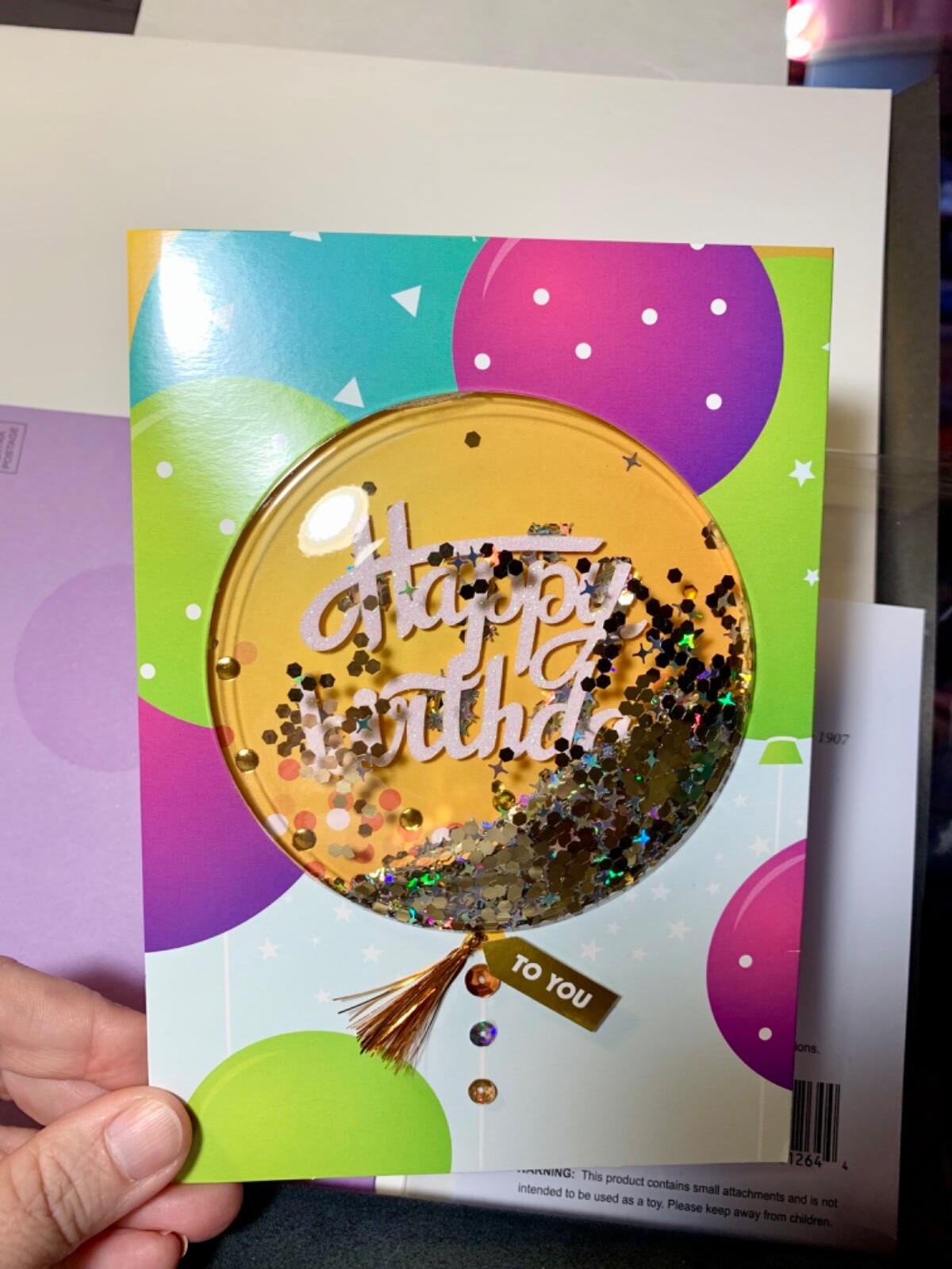 Happy Birthday Card 3D Confetti Shaker Balloon Designer Card by Burgoyne