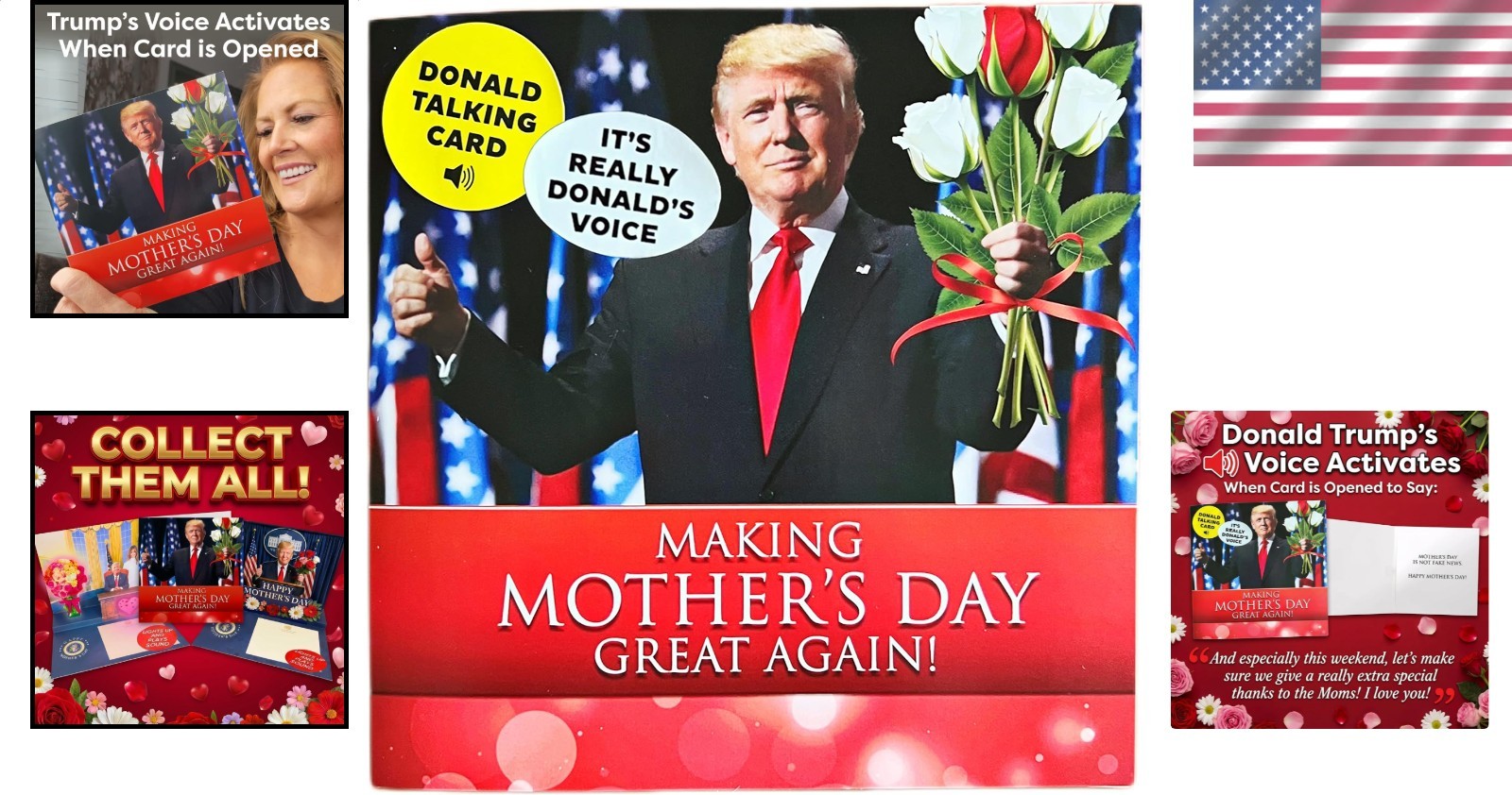 Humorous Trump Talking Card: Mother’s Day Greeting with Real Voice