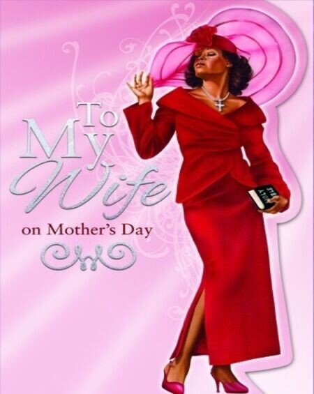 African American Happy Mother’s Day Card. (To My Wife On Mother’s Day. 6 X 8″.