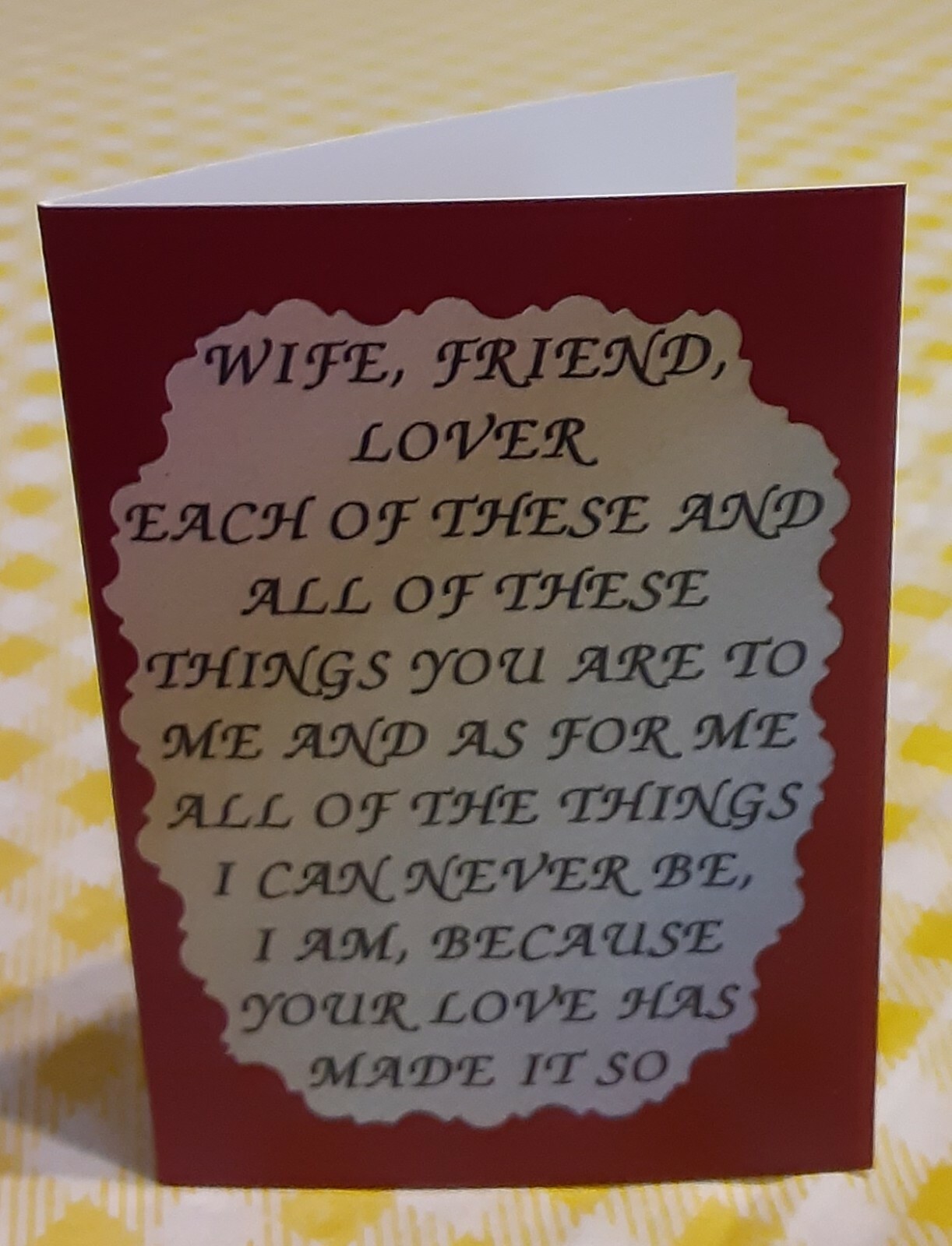 Any Occasion Love Note Card 2036C Wife Friend Lover Marriage Friendship Family