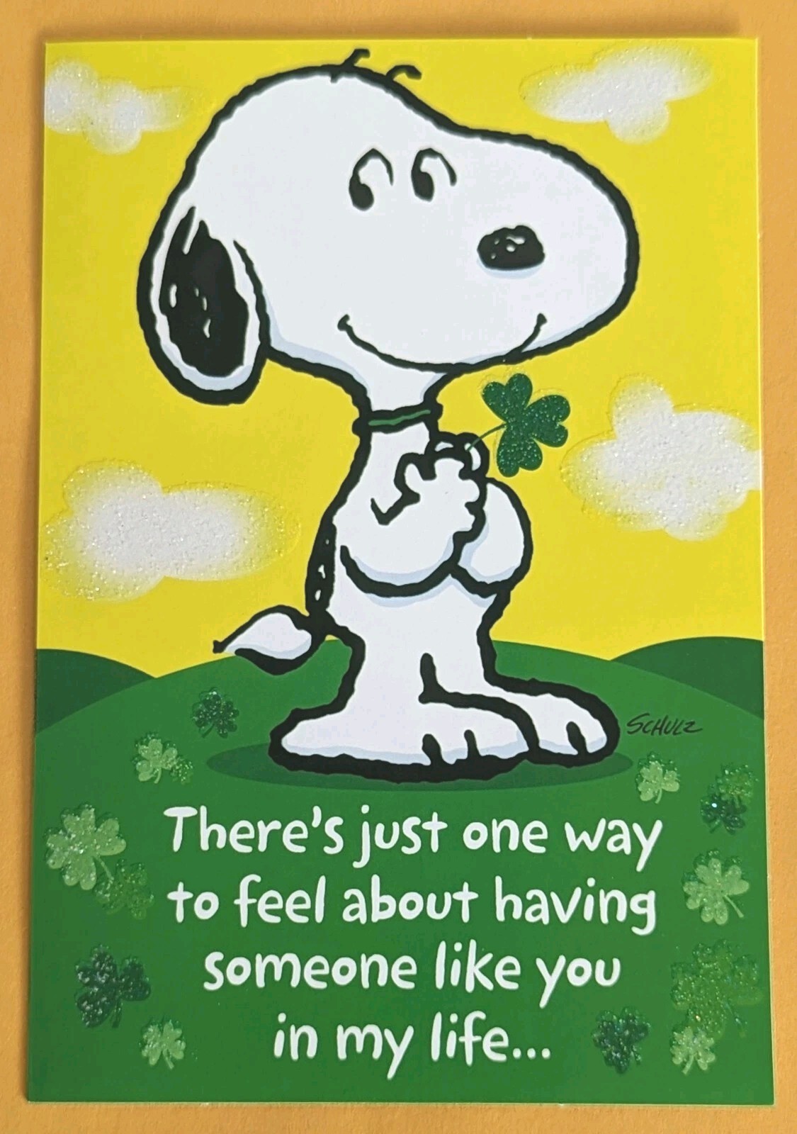 Snoopy Happy St. Patrick’s Day Greeting Card (+Envelope 4×6″)