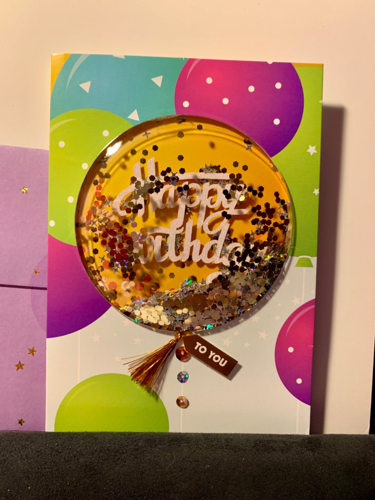 Happy Birthday Card 3D Confetti Shaker Balloon Designer Card by Burgoyne