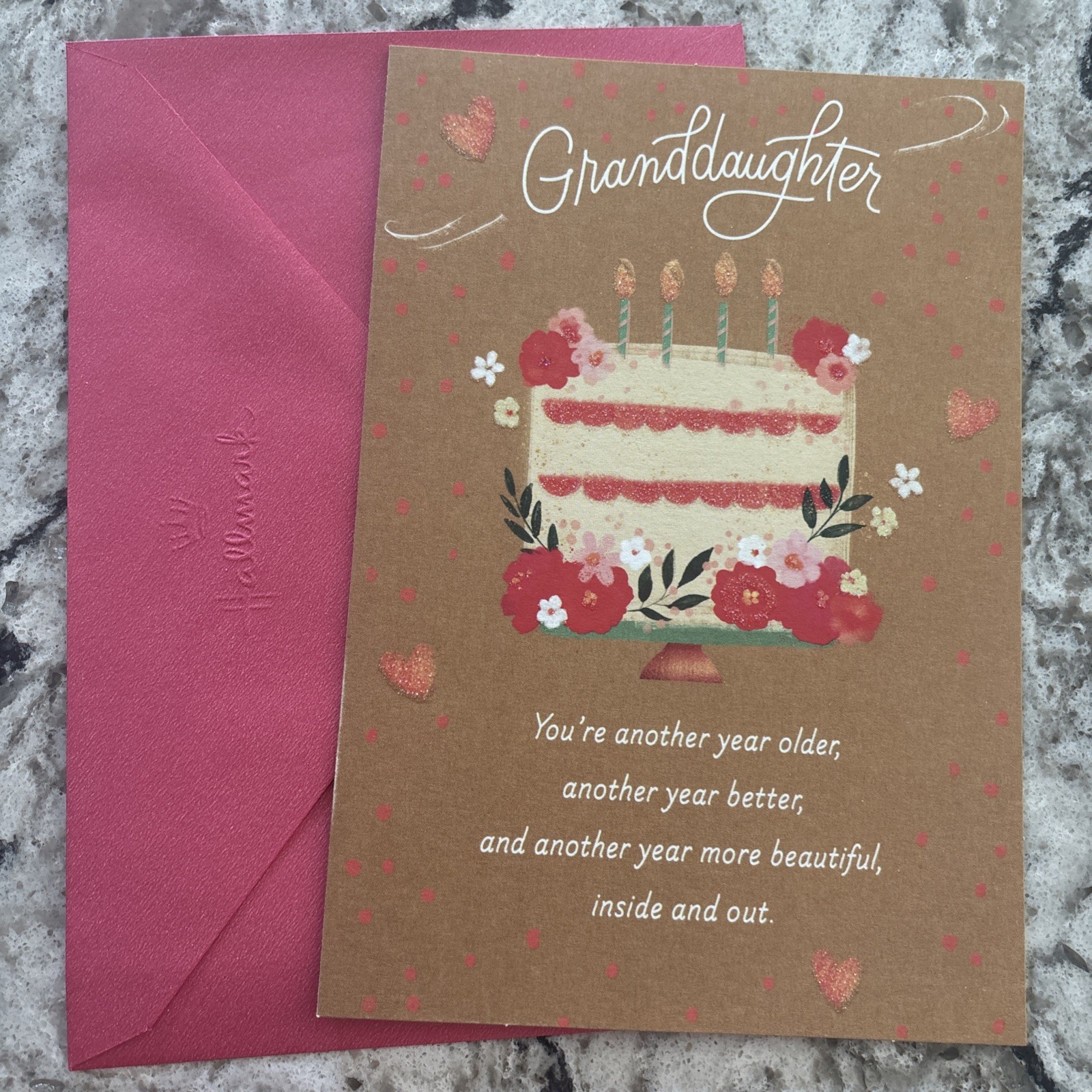 Birthday GrandDaughter Beautiful Inside and Out 5”x7”Hallmark Greeting Card