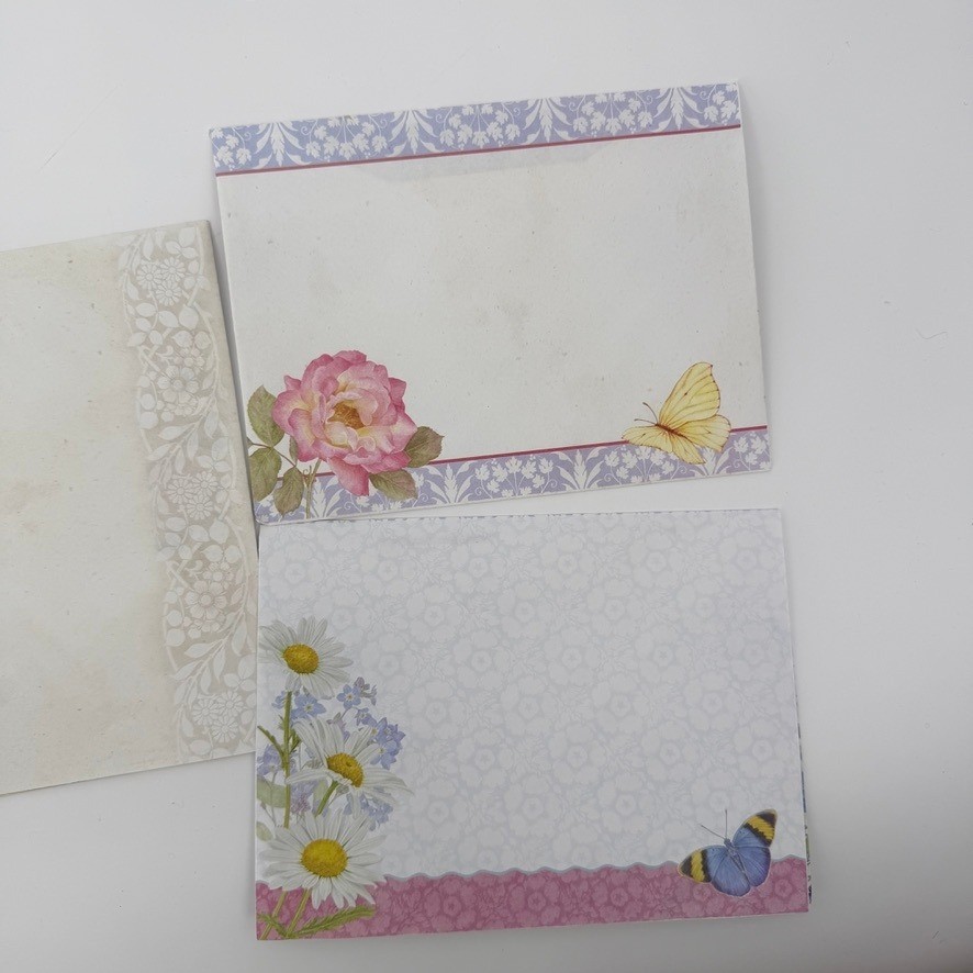 Jane Shasky Floral Greeting Cards LOT of 5 Botanical Butterfly Designs Whimsical