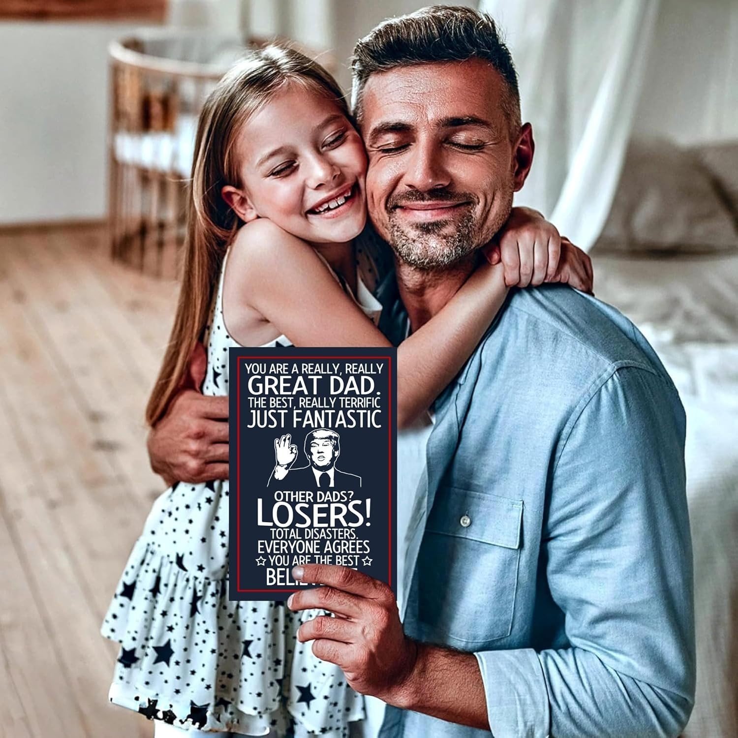 Navy 300gsm Father’s Day Card with Witty Messages – Card from Daughter/Son
