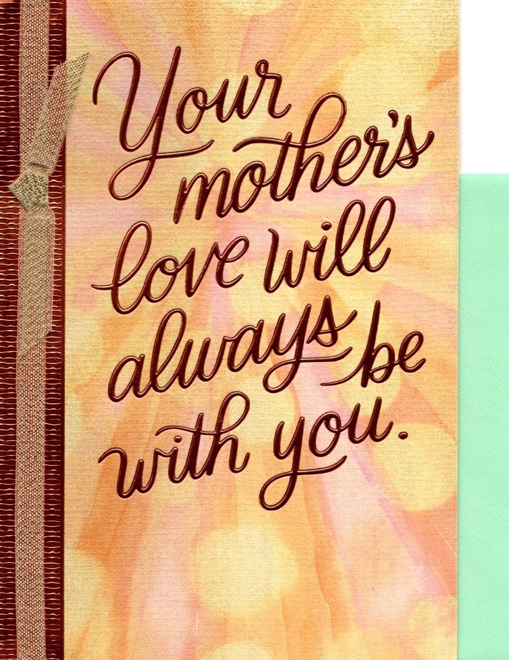With Sympathy For Your Loss Mother Mom Pink Gold Hallmark Greeting Card
