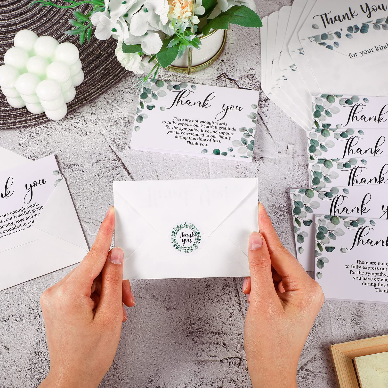 25 Pack Thank You Sympathy Cards Funeral Thank You Cards with Envelopes