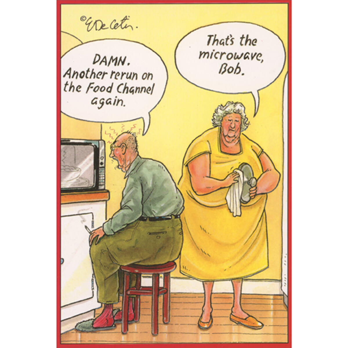 Pictura Rerun on Microwave Eric Decetis Funny / Humorous Anniversary Card