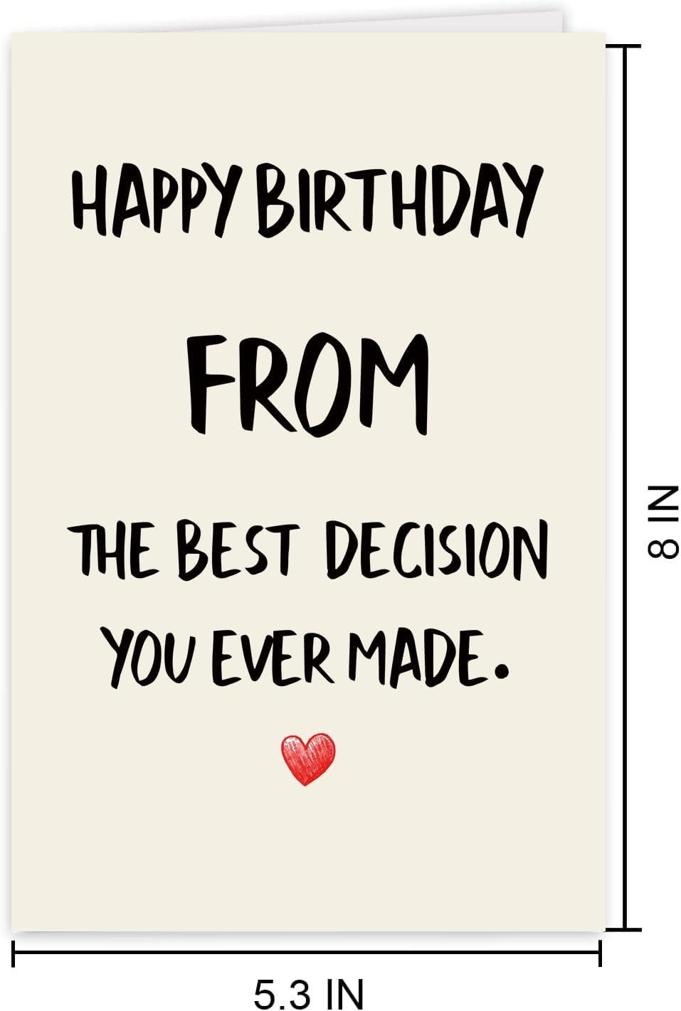Funny Birthday Card Gift for Women Men, Happy Bday Card, Romantic Birthday Card