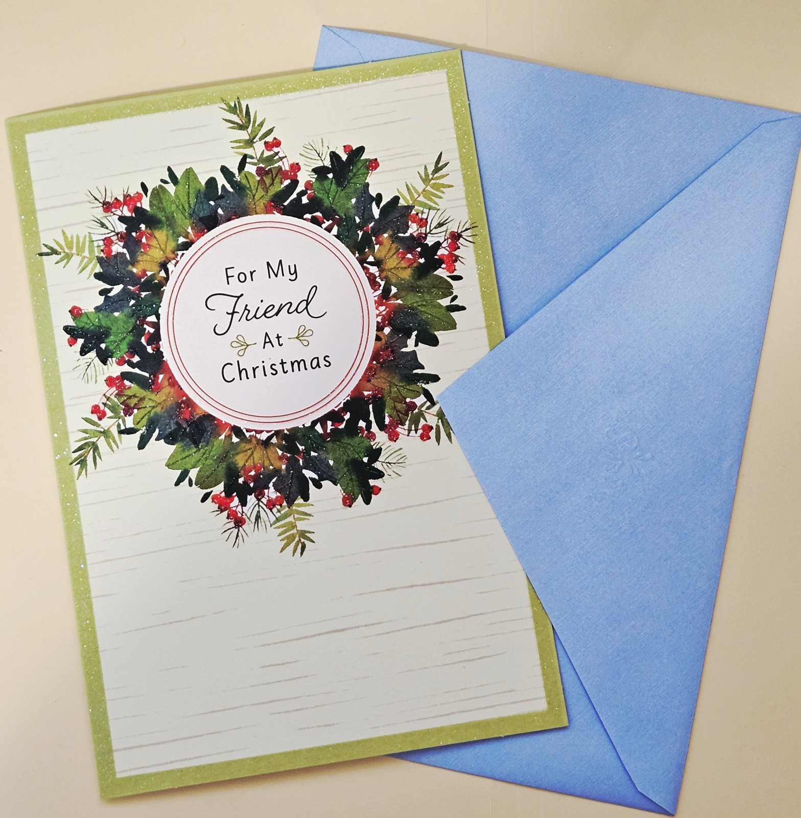 Merry Christmas For My Friend /Greeting Card Large Format (+ Envelope 5.5×8″)