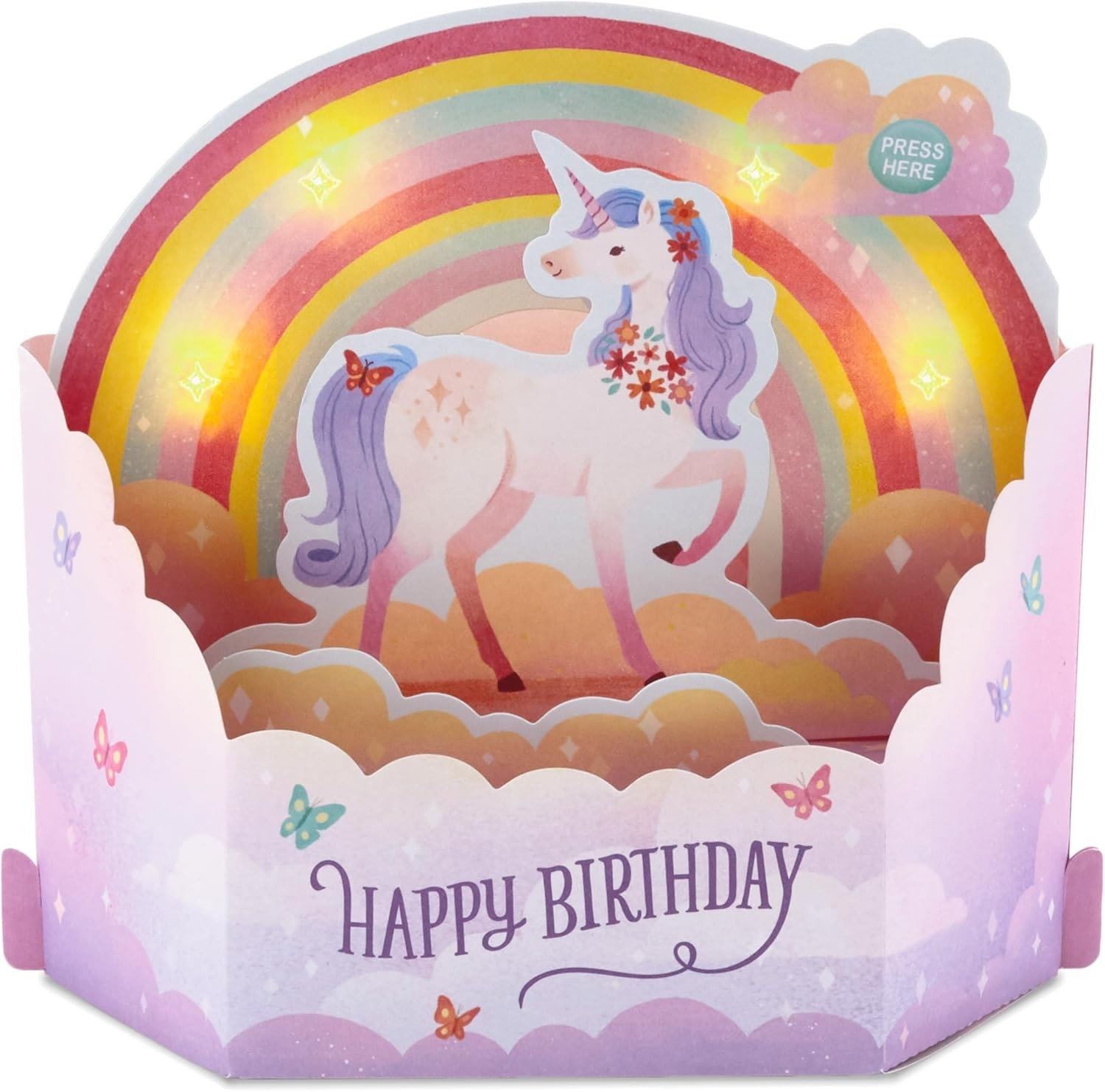 Unique 3D Pop-Up Card with Unicorns and Music – Perfect Gift for Birthdays