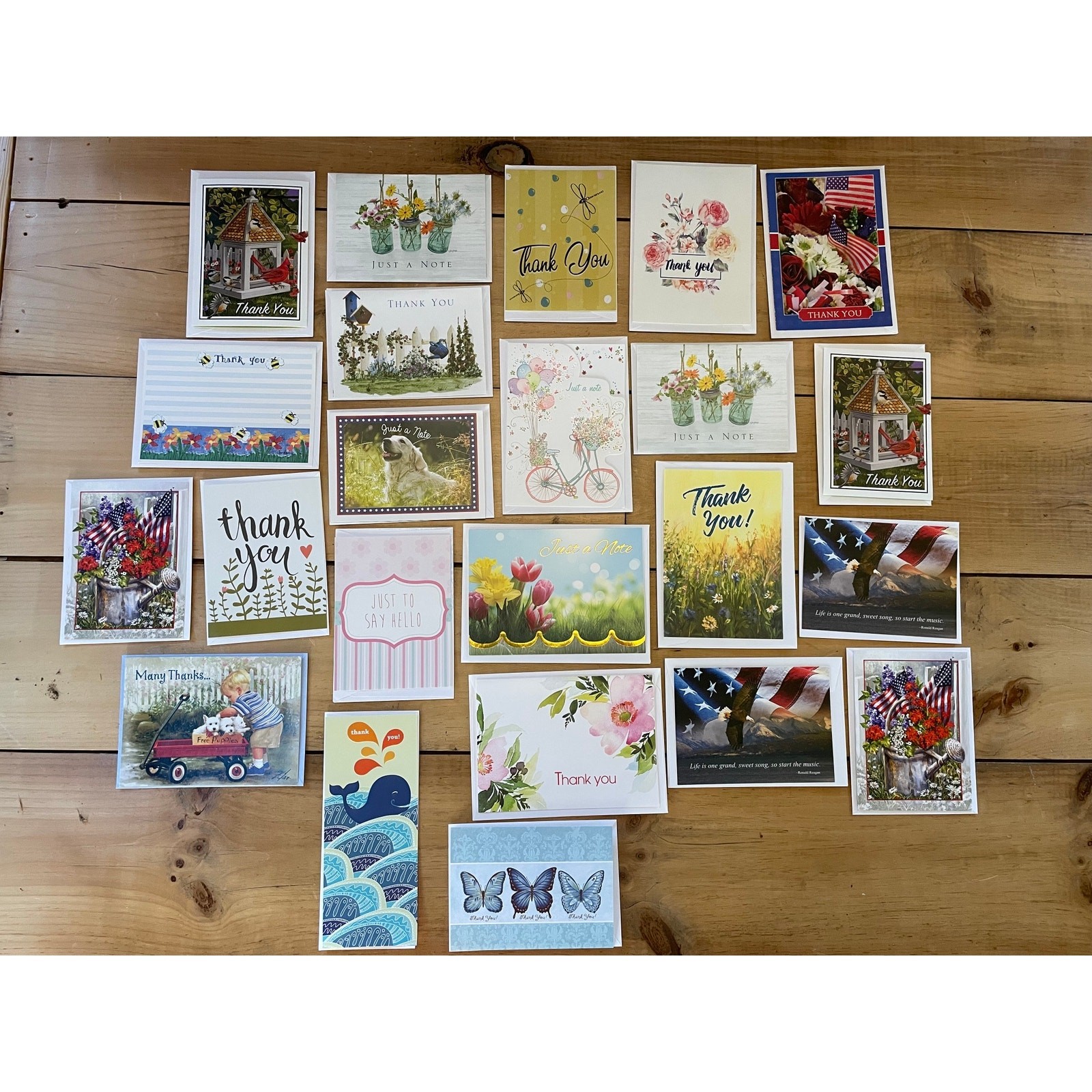 Lot of 23 Greeting Cards with envelopes. THANK YOU cards. Some Vintage.