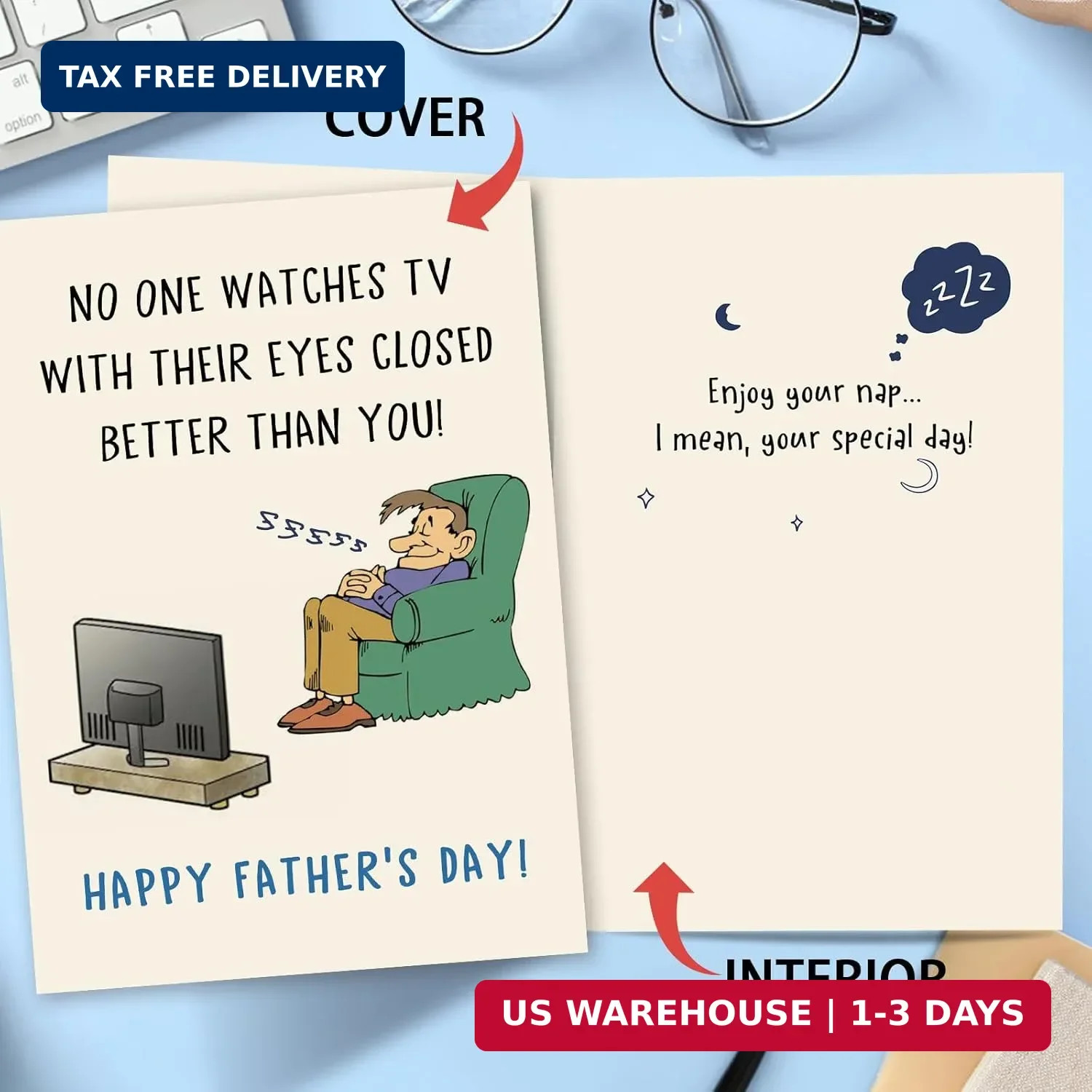 Funny Father’s Day Card for Dad Grandpa, Humorous Fathers Day Gift from Daughter