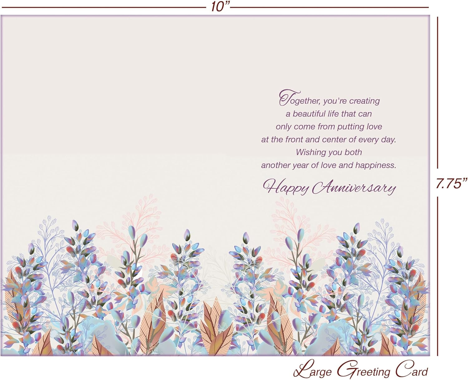 – Anniversary Card for Son and Daughter-In-Law – Made in USA – OPENS to 10″ X 7.
