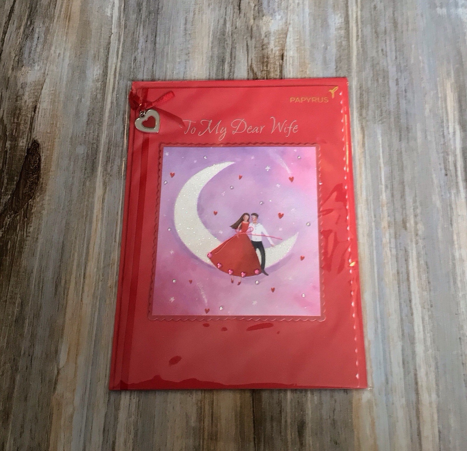 Papyrus Gorgeous Beaded Anna Walker To Wife Valentines Day Card With Heart Charm