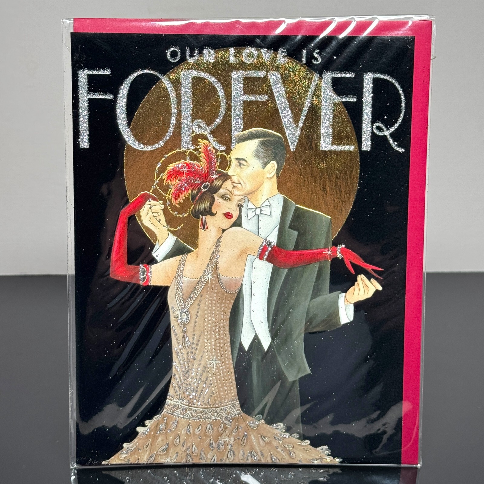 Papyrus VALENTINE’S DAY Card, Our Love Forever Art Deco — Clintons of London +✉