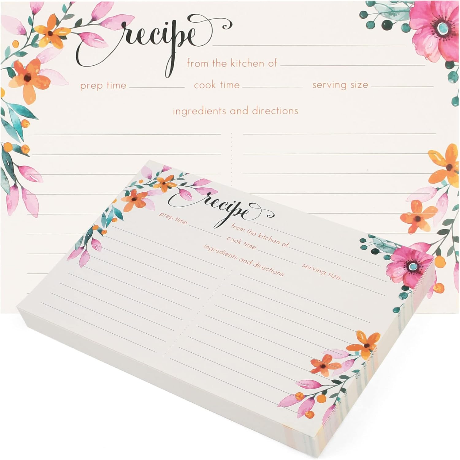 Recipe Cards, 4X6 Inch, 60 Count, Double Sided, Blank Recipe Cardstock