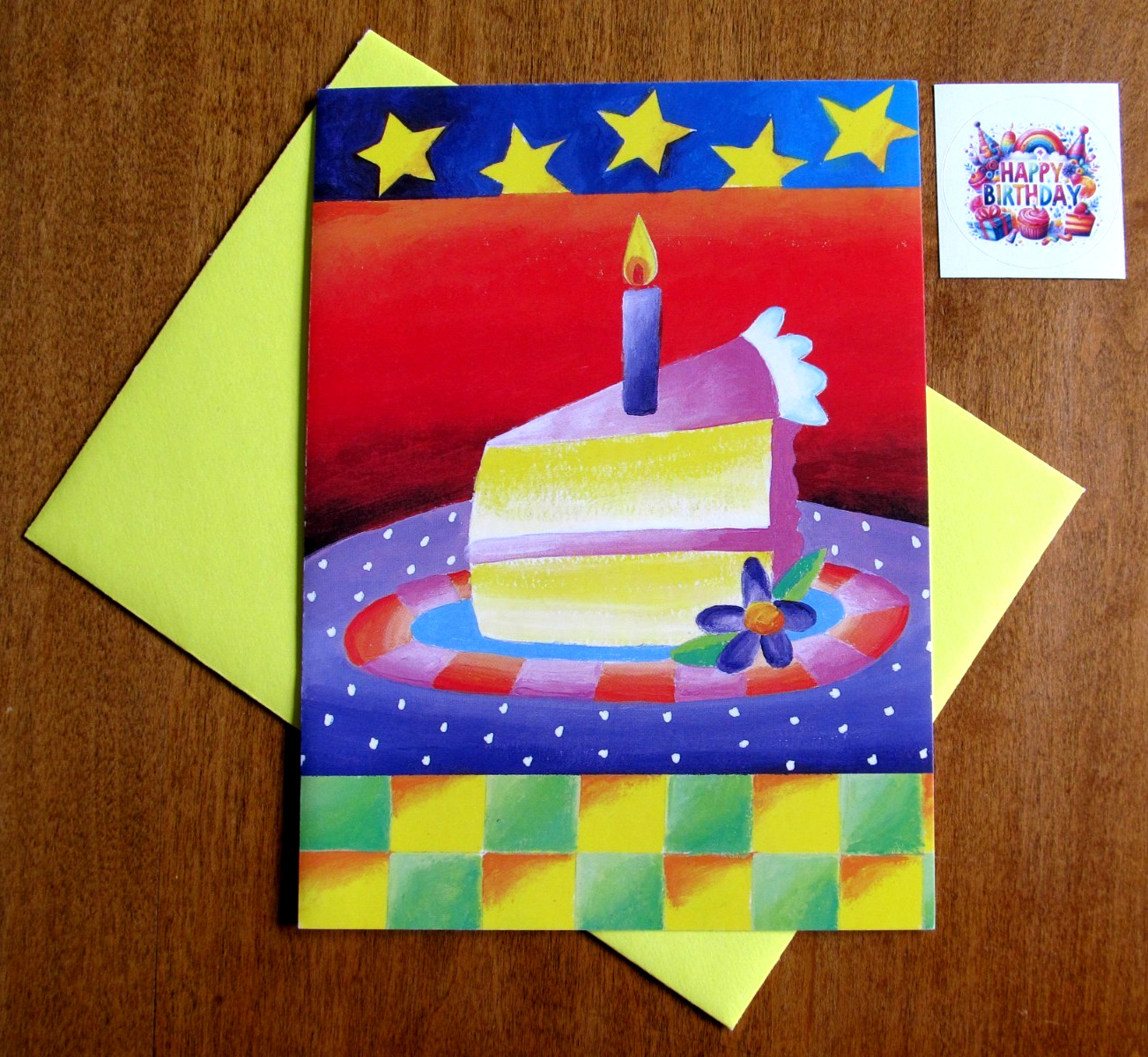 NOS Current Birthday Greeting Card, Env. & Seal – Big Slice of Birthday Cake