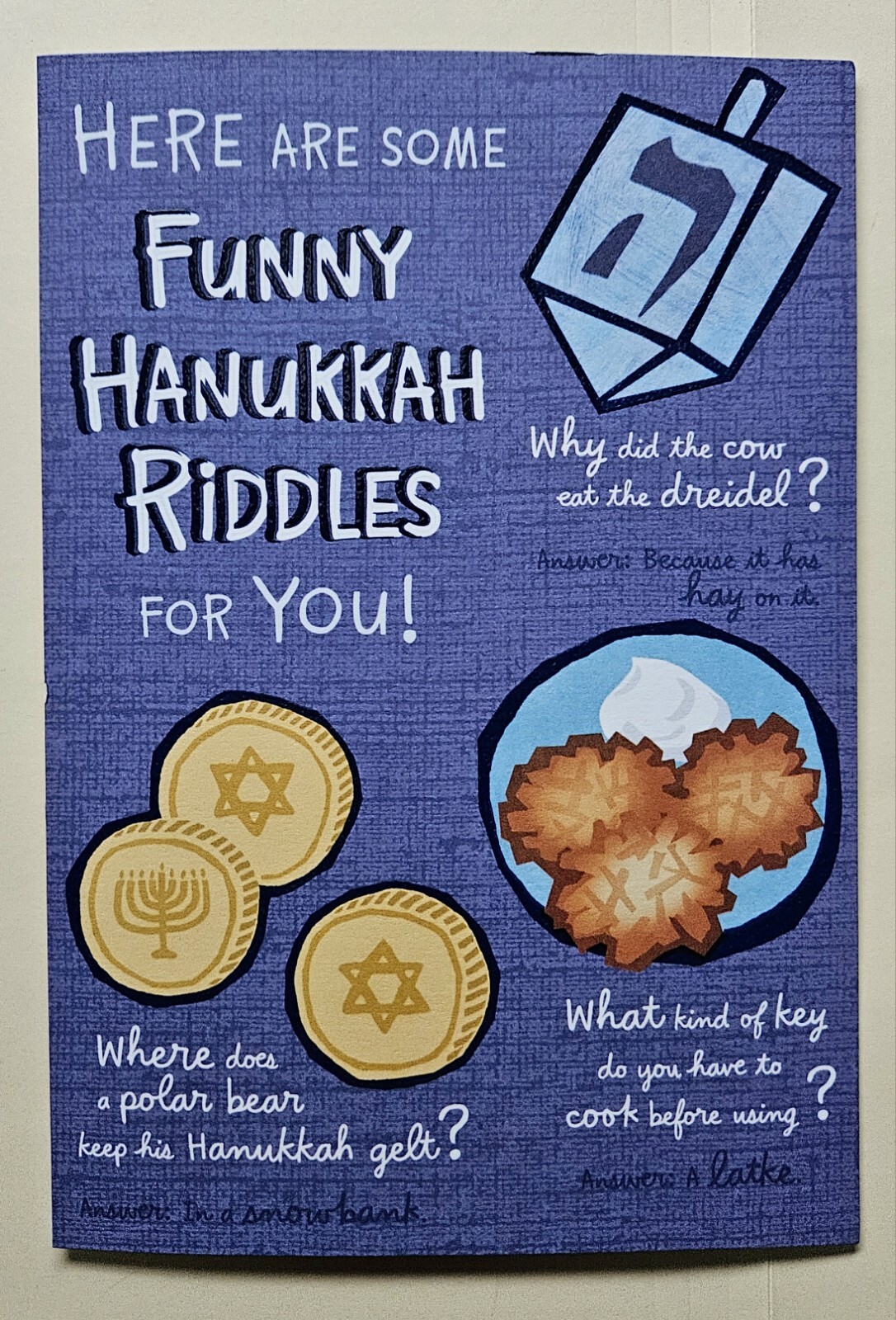 Happy Hannukah / Greeting Card Large Format (incl. Envelope 8×5,5″)