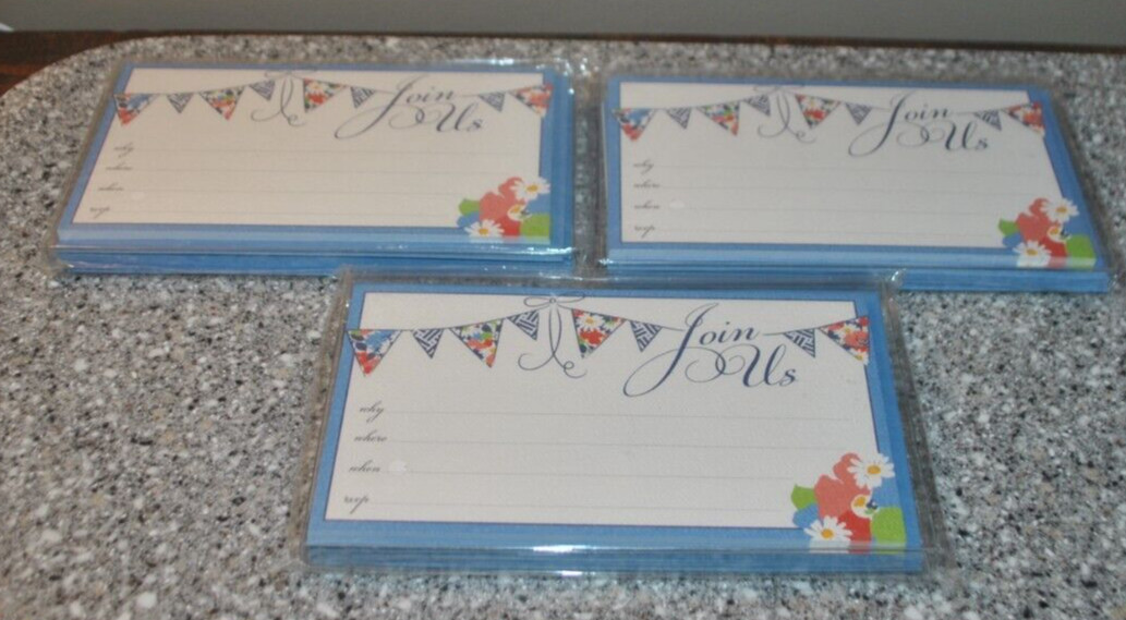 3~Vera Bradley SUMMER COTTAGE Join us INVITATIONS, 30 TOTAL, NEW, FAST SHIP