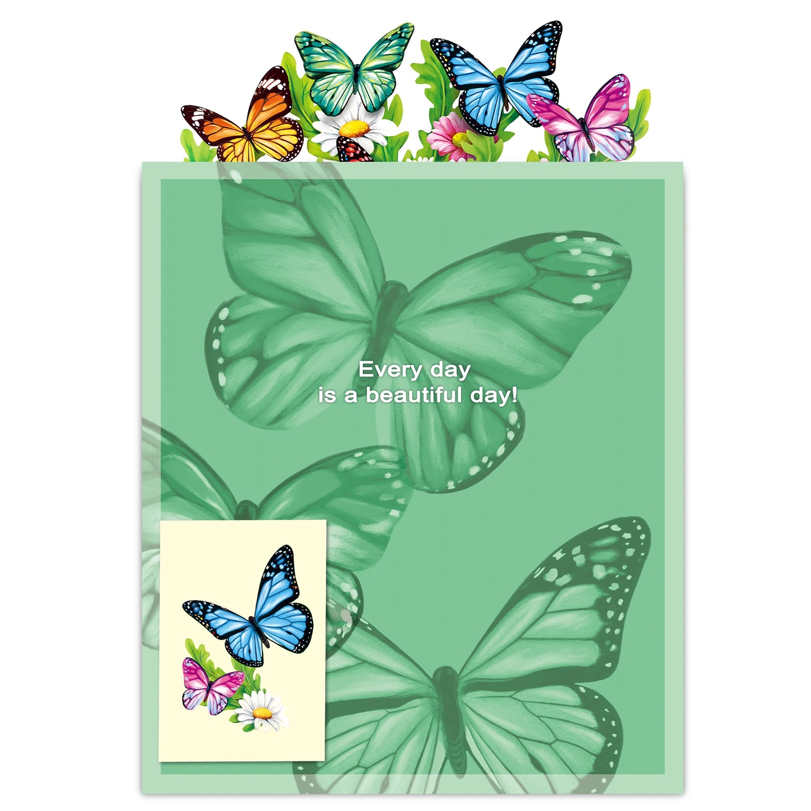 Pop Up Flower Cards, Paper Flowers Bouquet 12’‘ Daisies and Butterflies 3D Popup