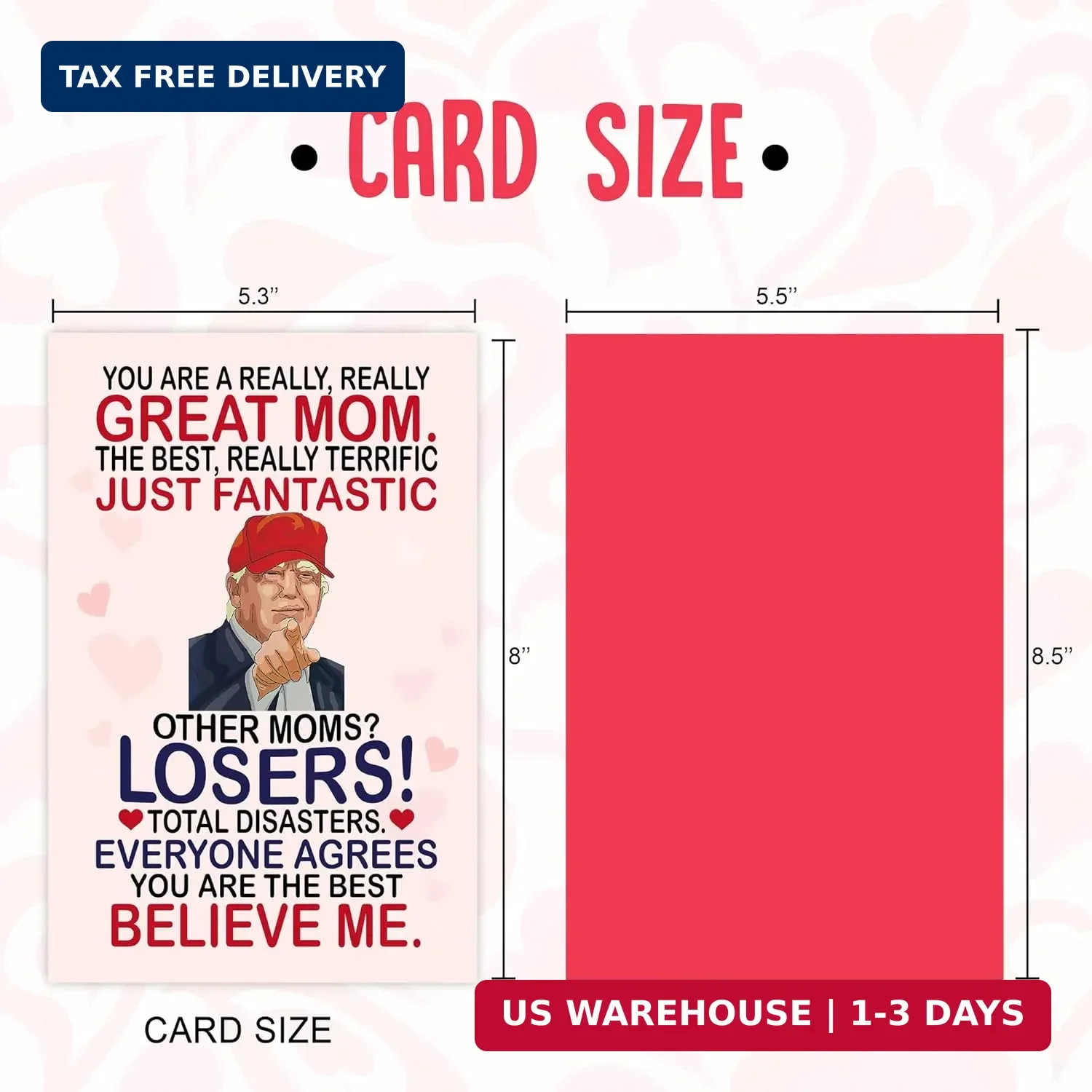 Mothers Day Card Funny Gifts for Mom, Wife from Daughter, Son, Kids, Husband on