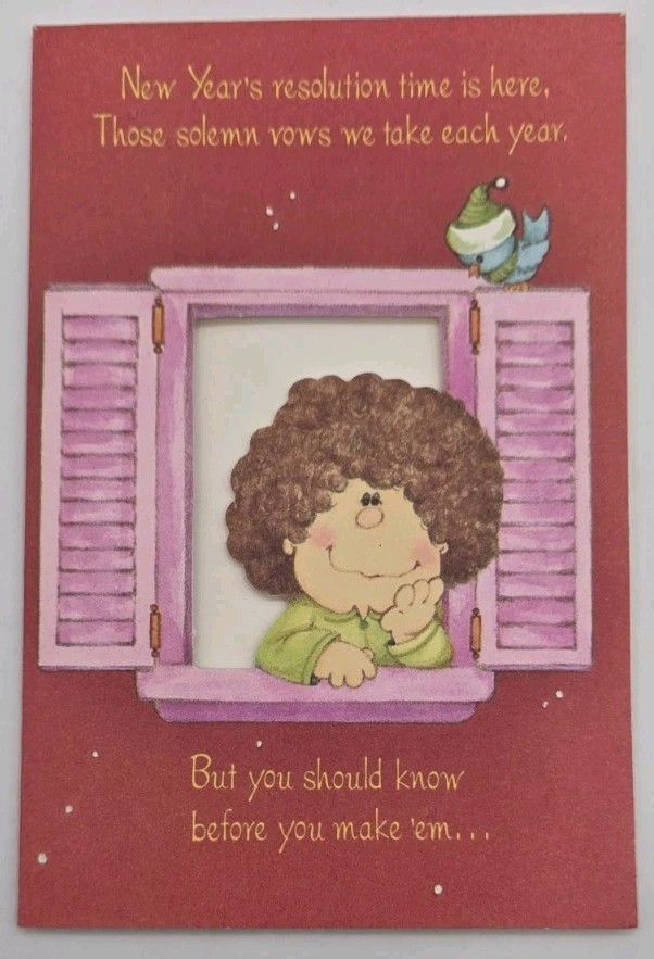 New Year’s Card With Party Inside American Greetings Co 6×4 Vintage Unused