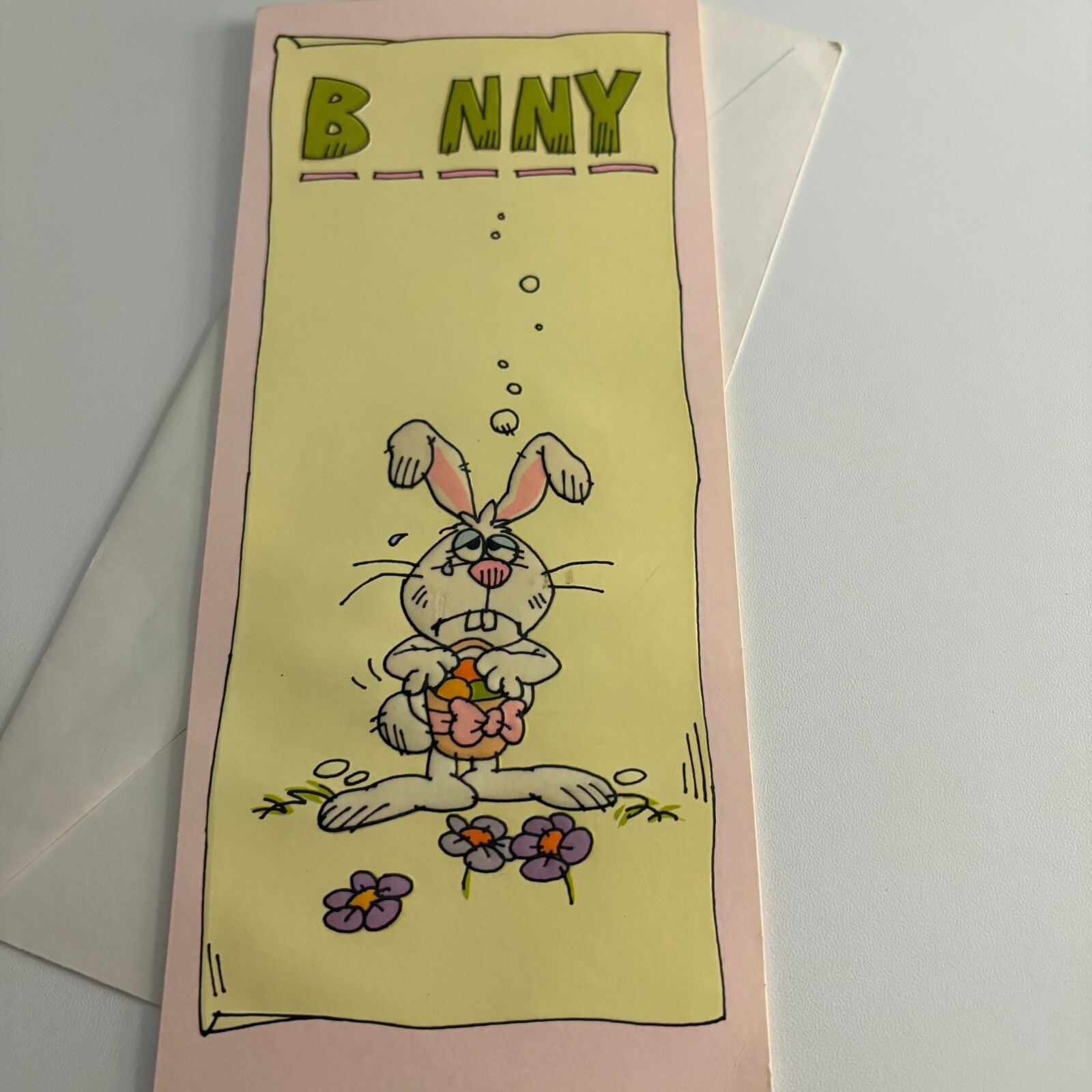 Hallmark Contemporary Easter Card Sad Rabbit Some-Bunny is Missing U!
