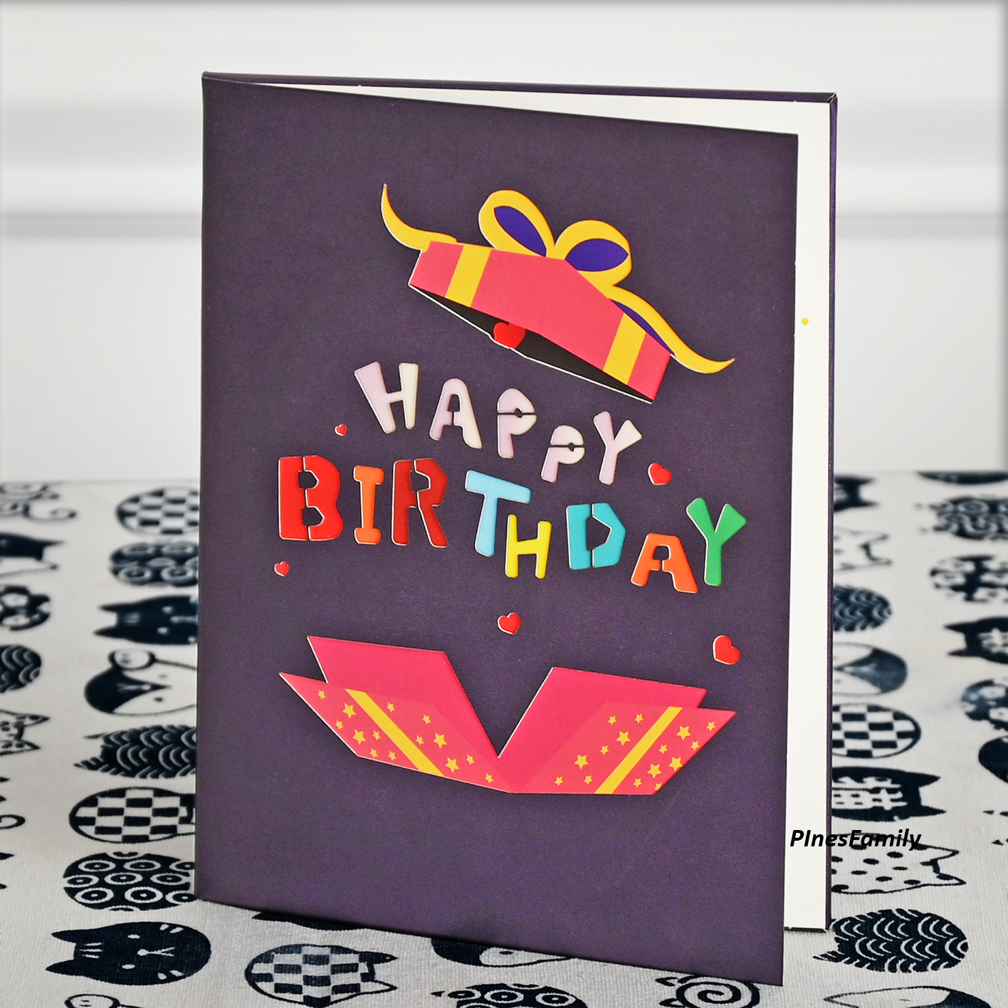 F12-3D Pop Up Birthday Cards with Colorful Gift Box – with MUSIC
