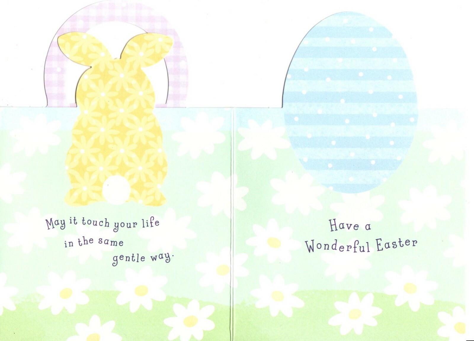 Happy Easter Bunny In A Basket Of Eggs Springtime Hallmark Greeting Card