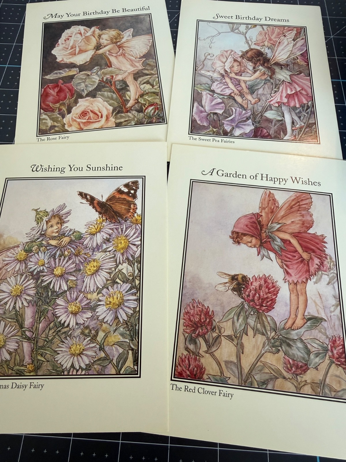 Cicely Mary Barker Flower Fairies Card Set of 4 Current Inc 5×7 Birthday