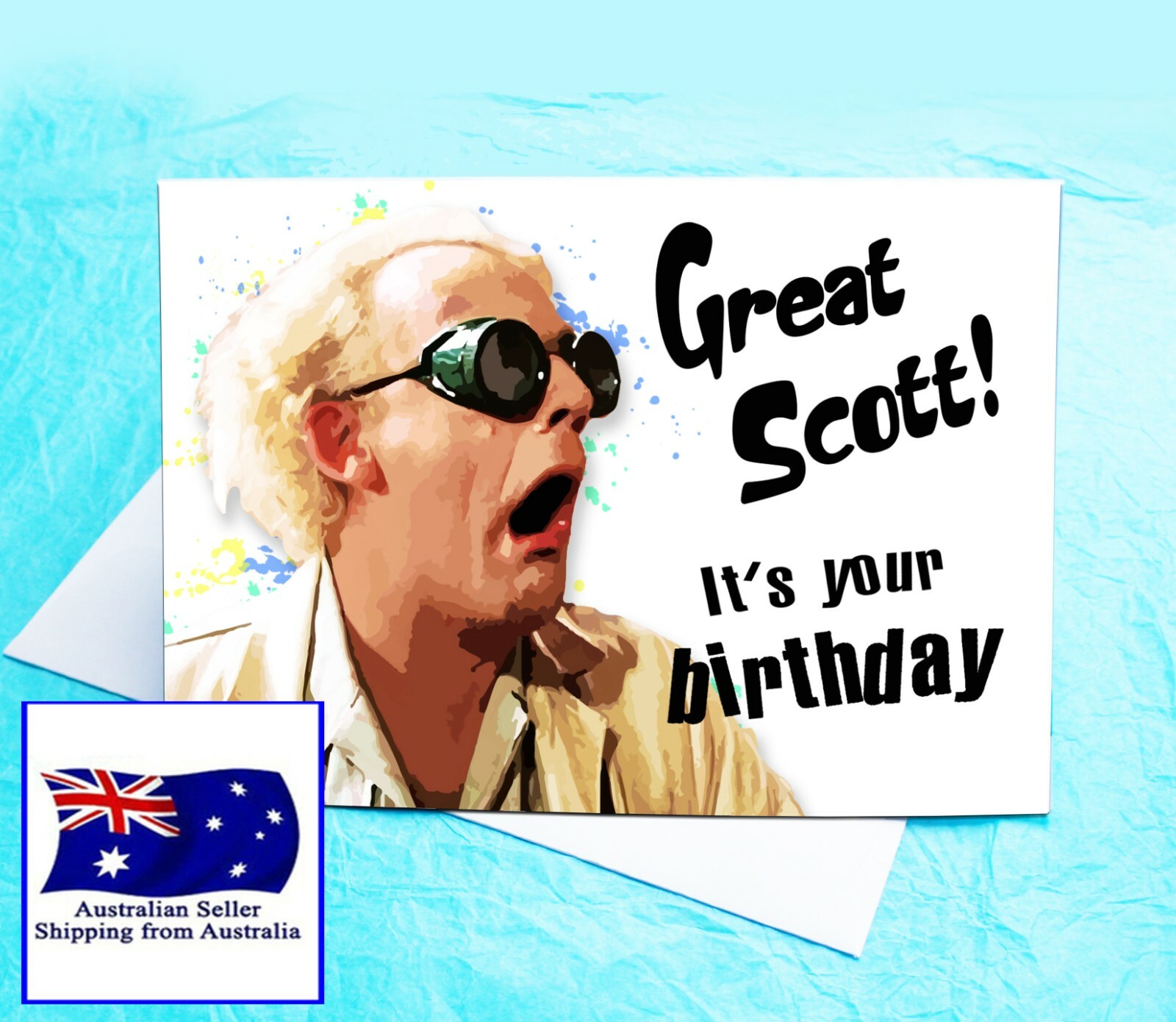 Great Scott Back to the Future Birthday Card KimWestARt