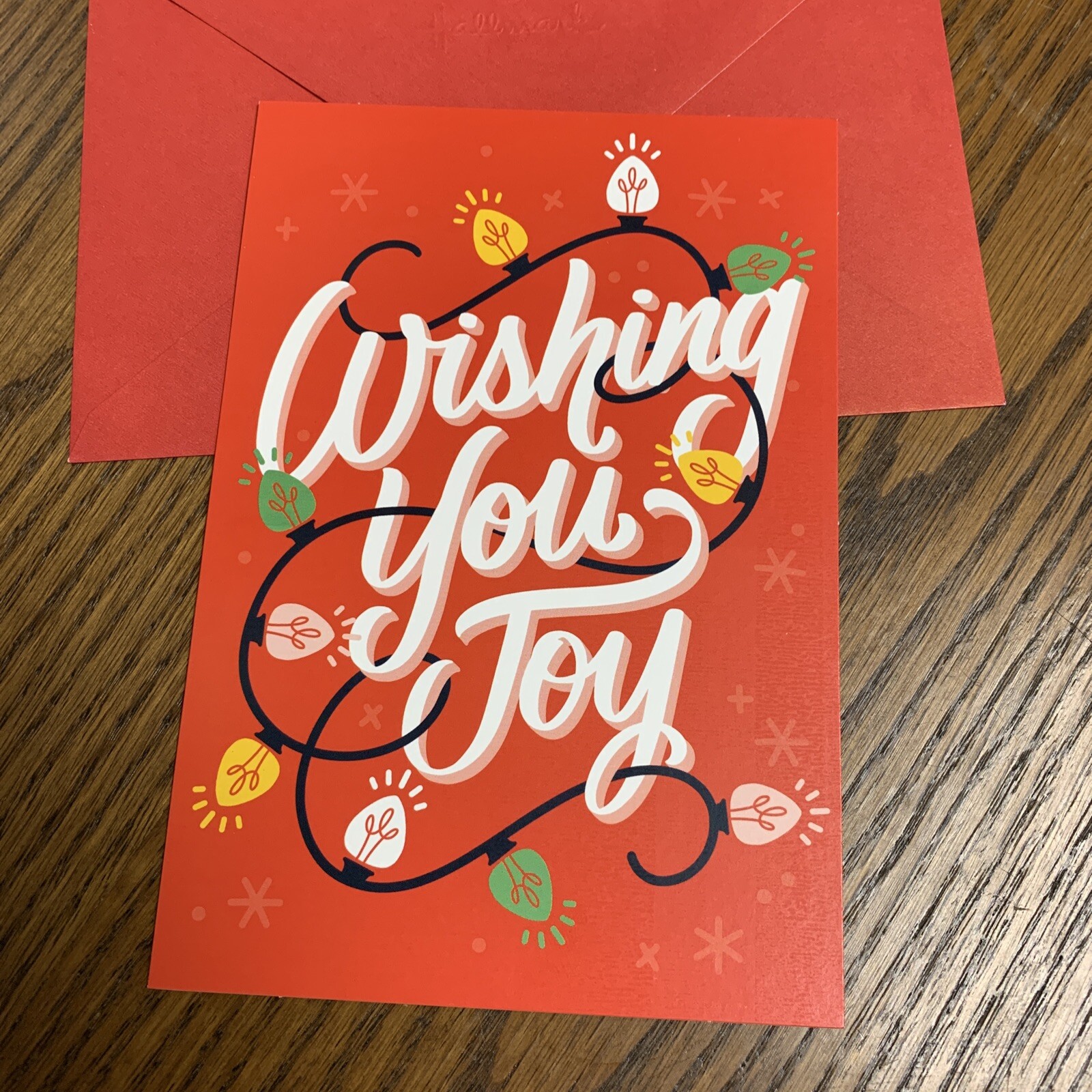 Merry Christmas Wishing You Joy 5”x7” Hallmark Heartline Greeting Card